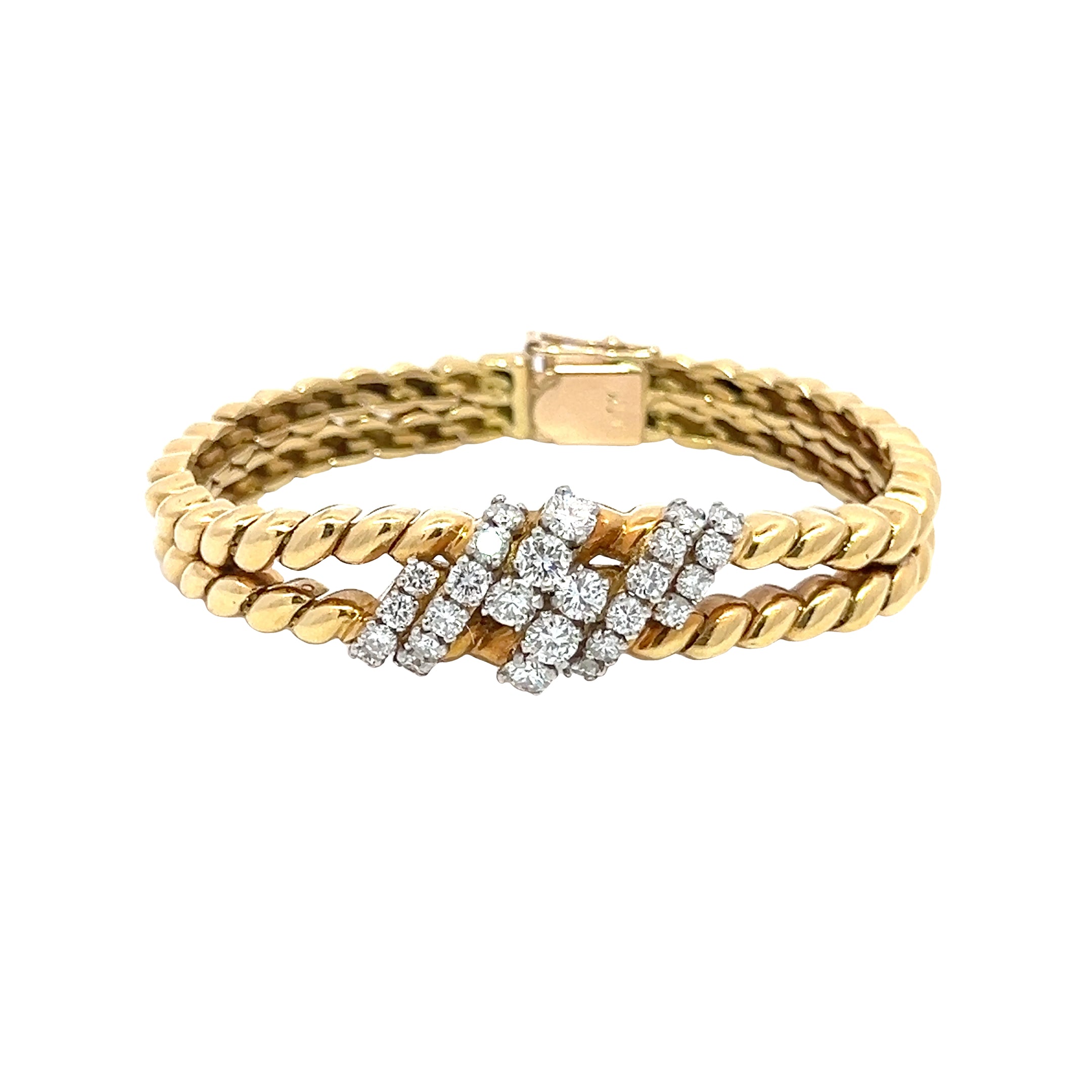 14 KARAT YELLOW GOLD AND DIAMOND BRACELET