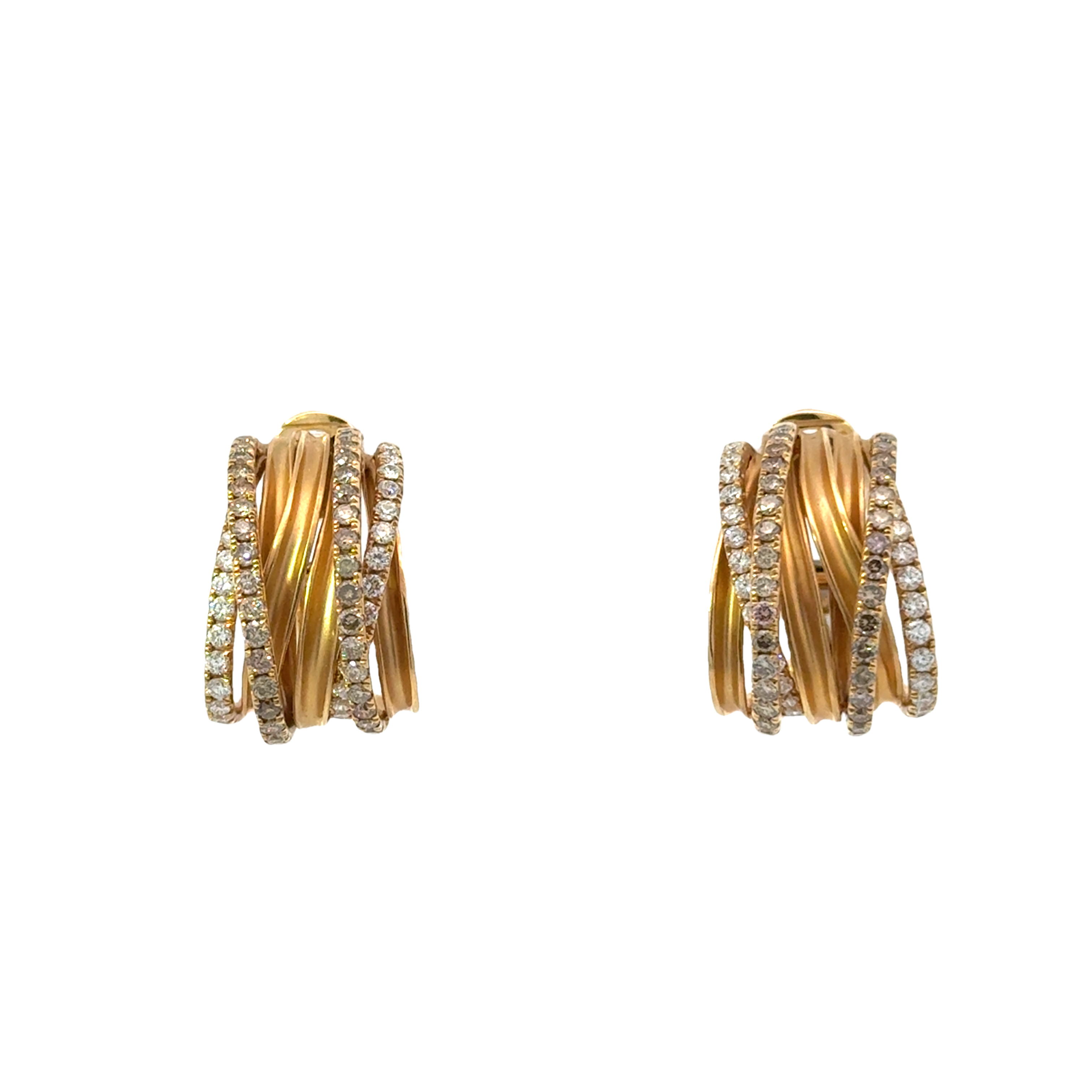 18 KARAT YELLOW GOLD AND DIAMOND EARRINGS