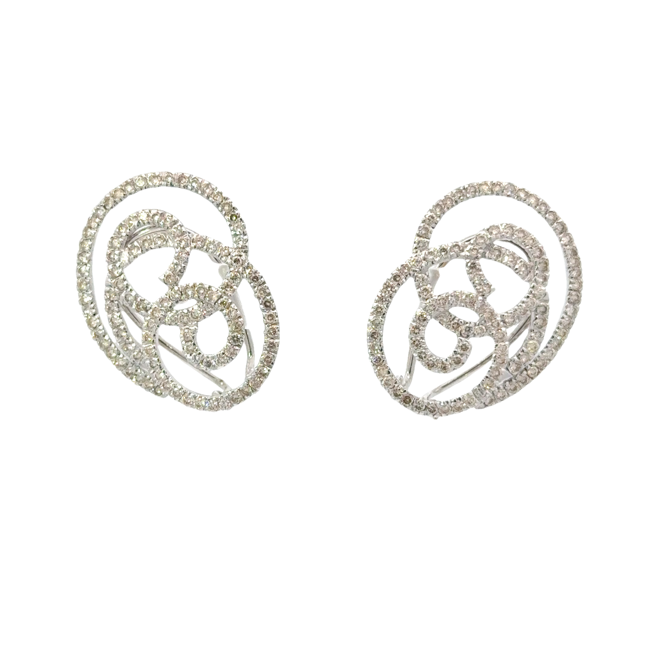 14 KARAT WHITE GOLD AND DIAMOND EARRINGS