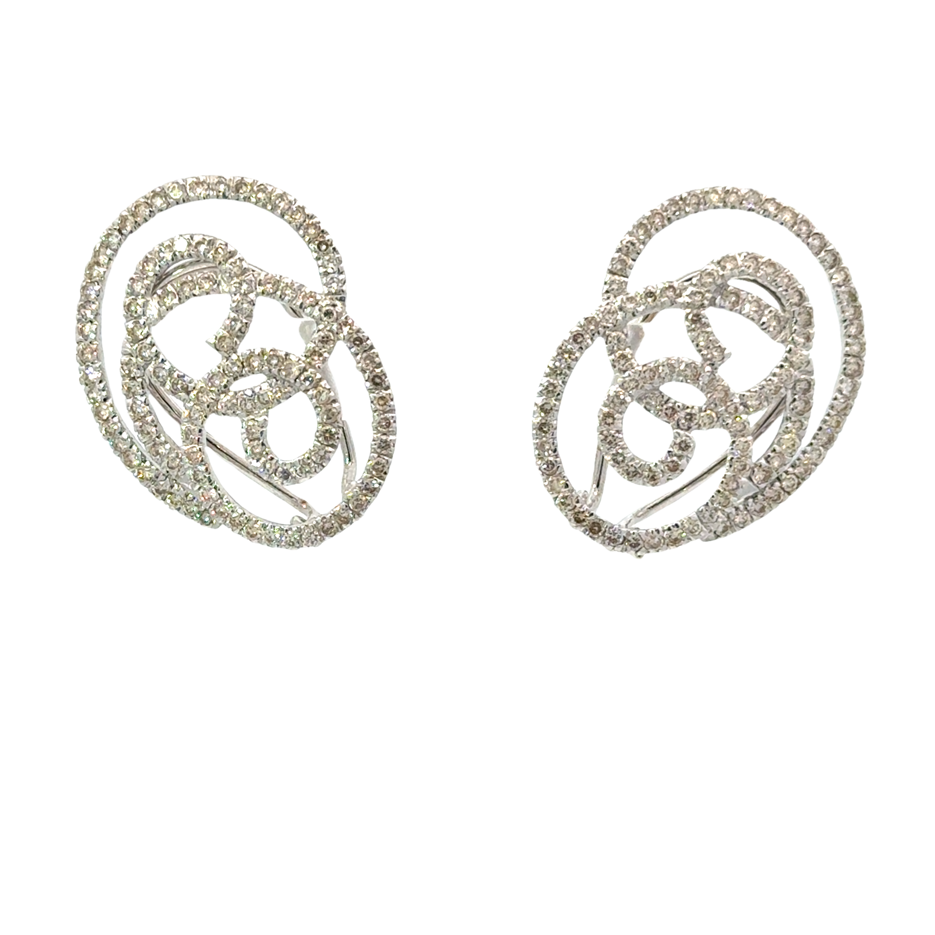 14 KARAT WHITE GOLD AND DIAMOND EARRINGS