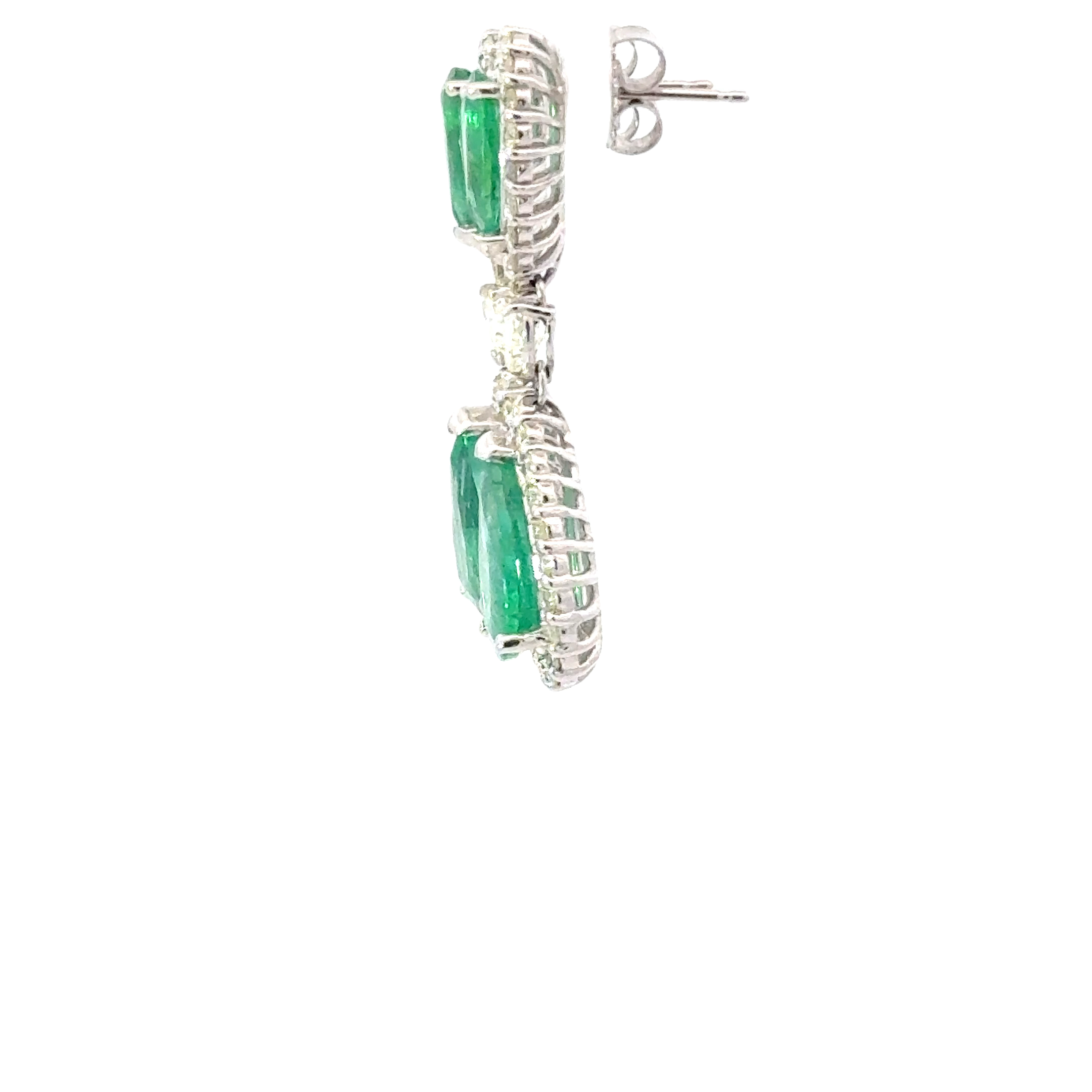 EMERALD AND DIAMOND DROP EARRINGS