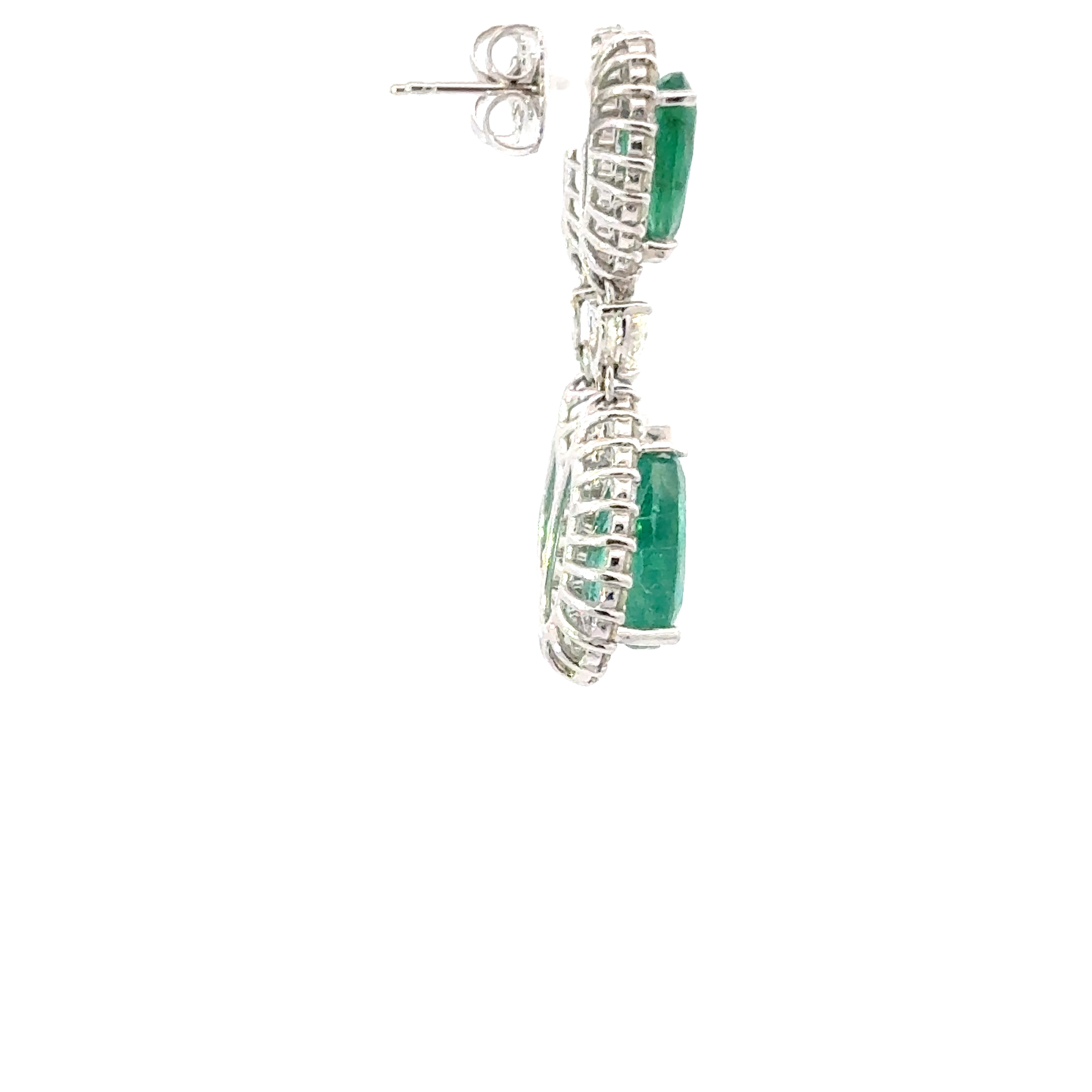 EMERALD AND DIAMOND DROP EARRINGS