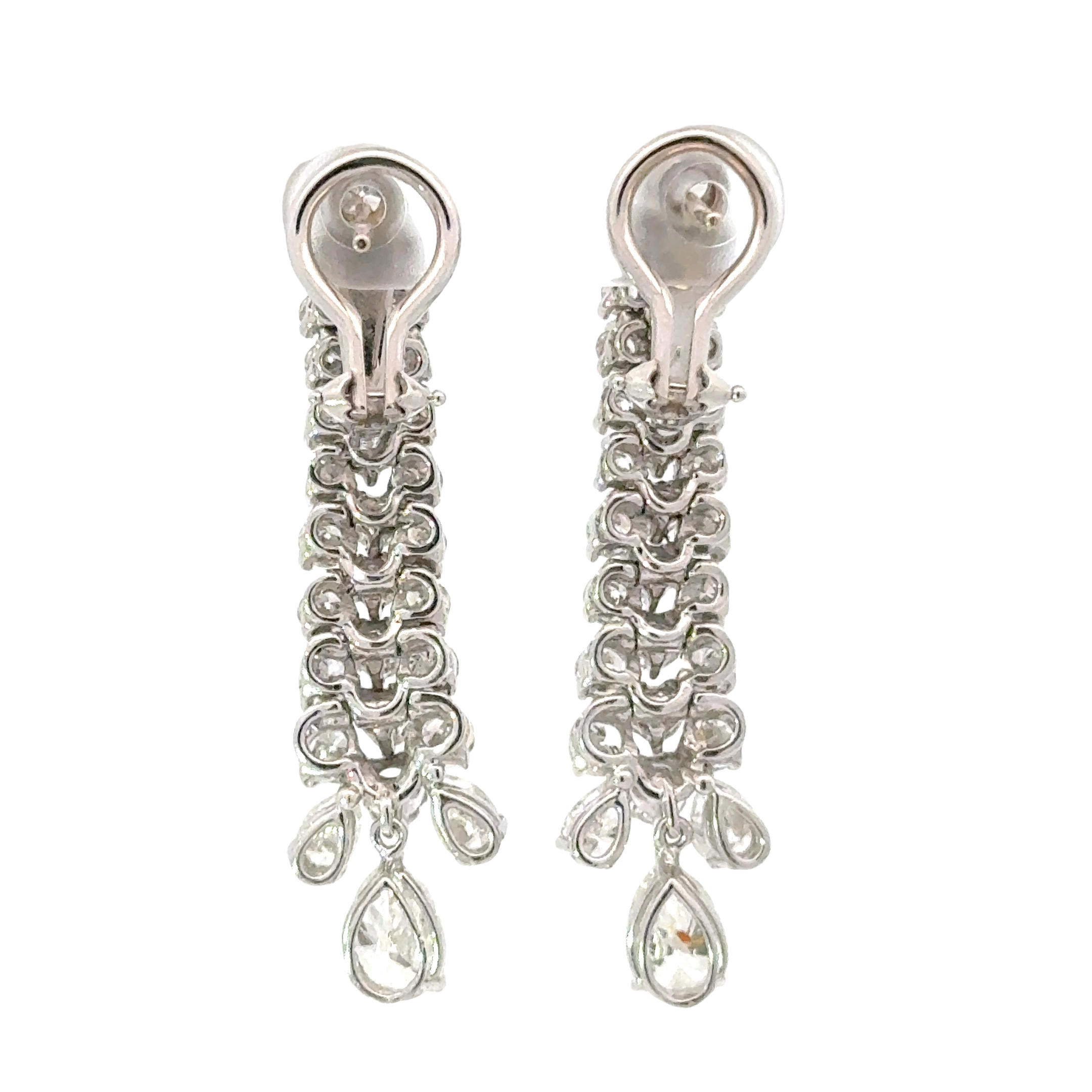 18 KARAT WHITE GOLD AND DIAMOND DROP EARRINGS