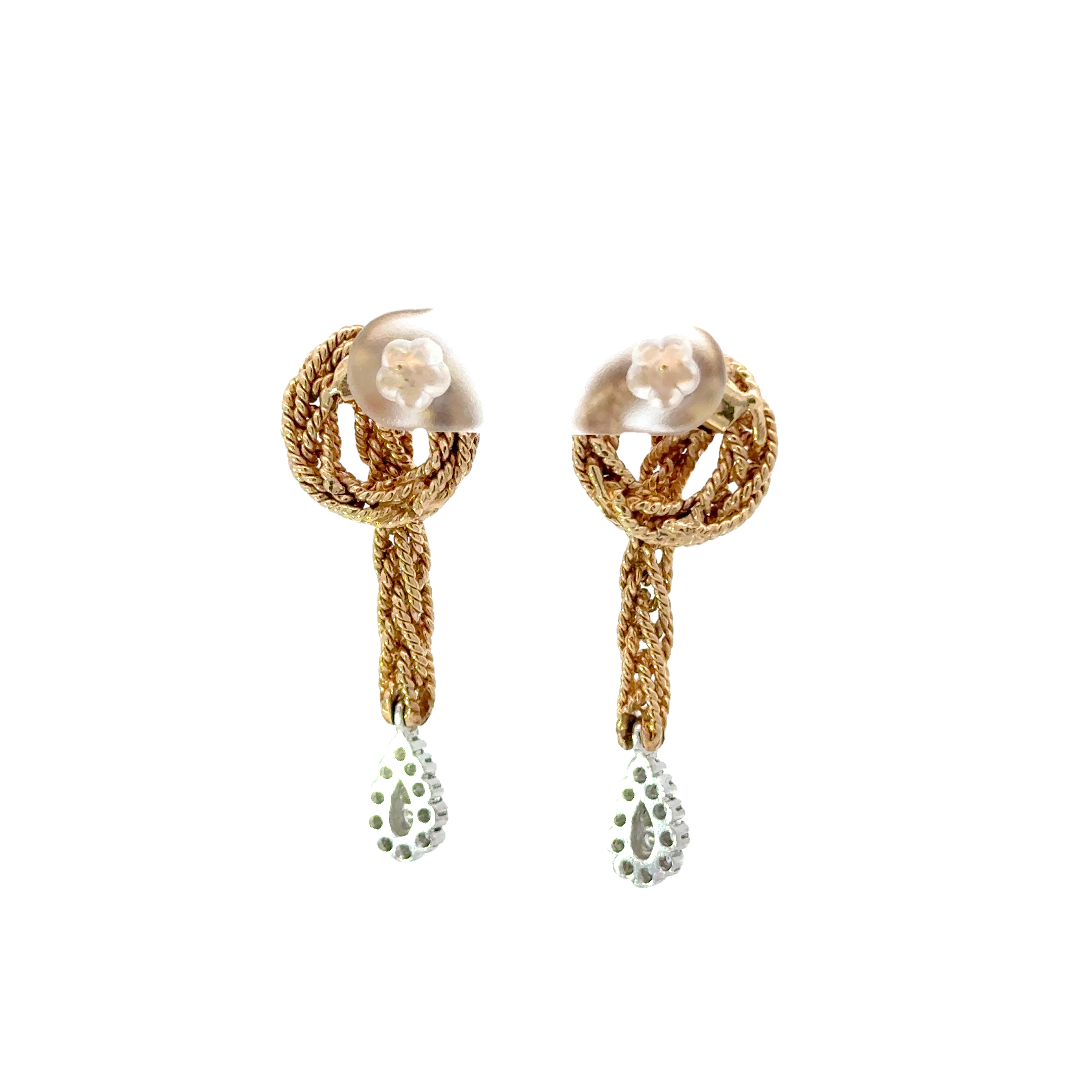 14 KARAT BICOLOR GOLD AND DIAMOND EARRINGS
