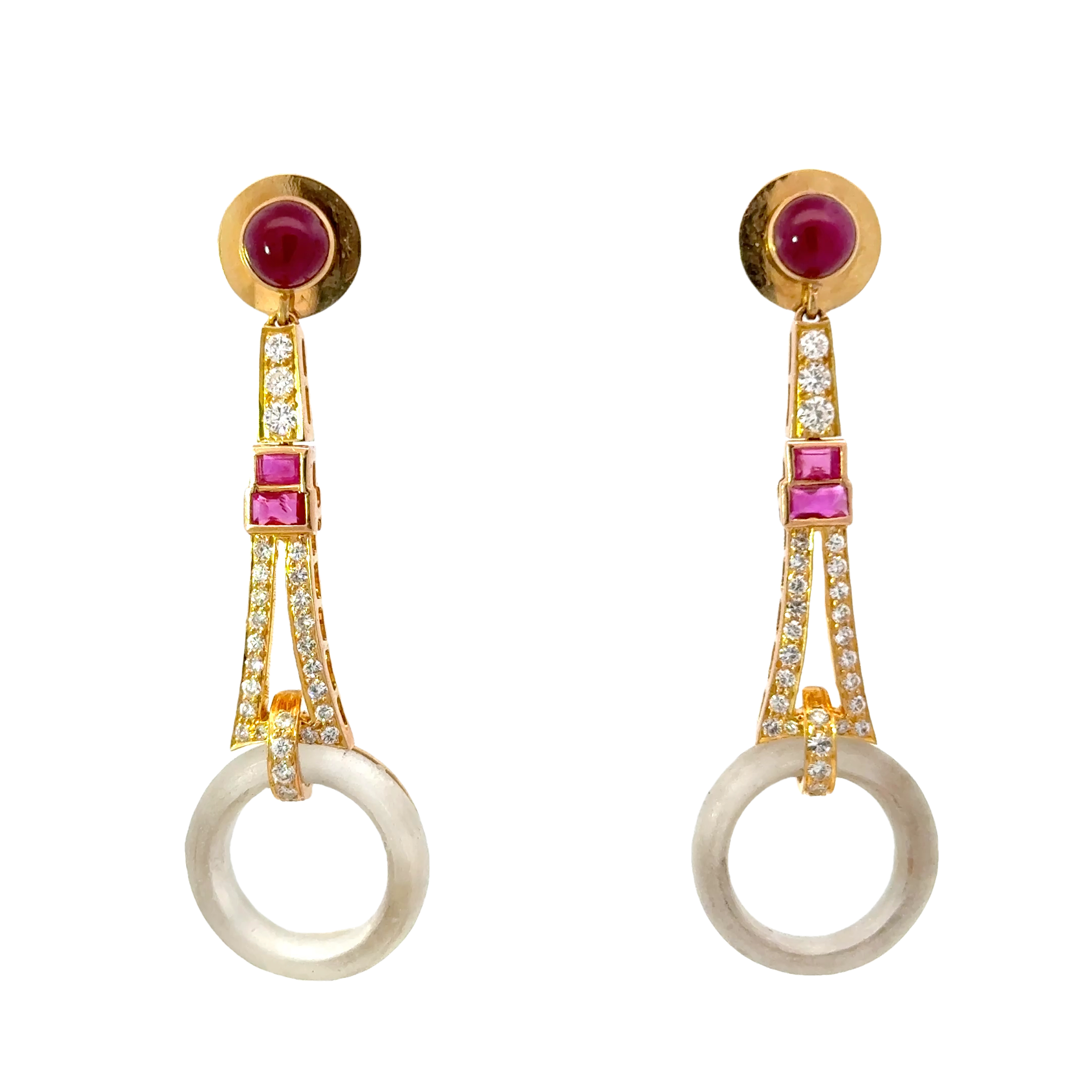 ART DECO RUBY AND DIAMOND EARRINGS