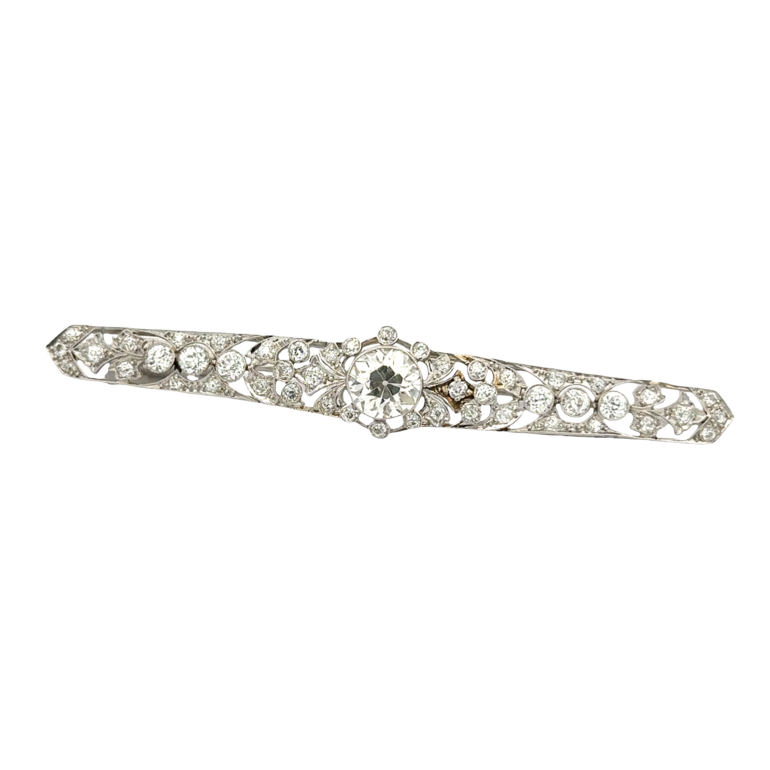 4.1 CARAT OLD EUROPEAN CUT EDWARDIAN BROOCH