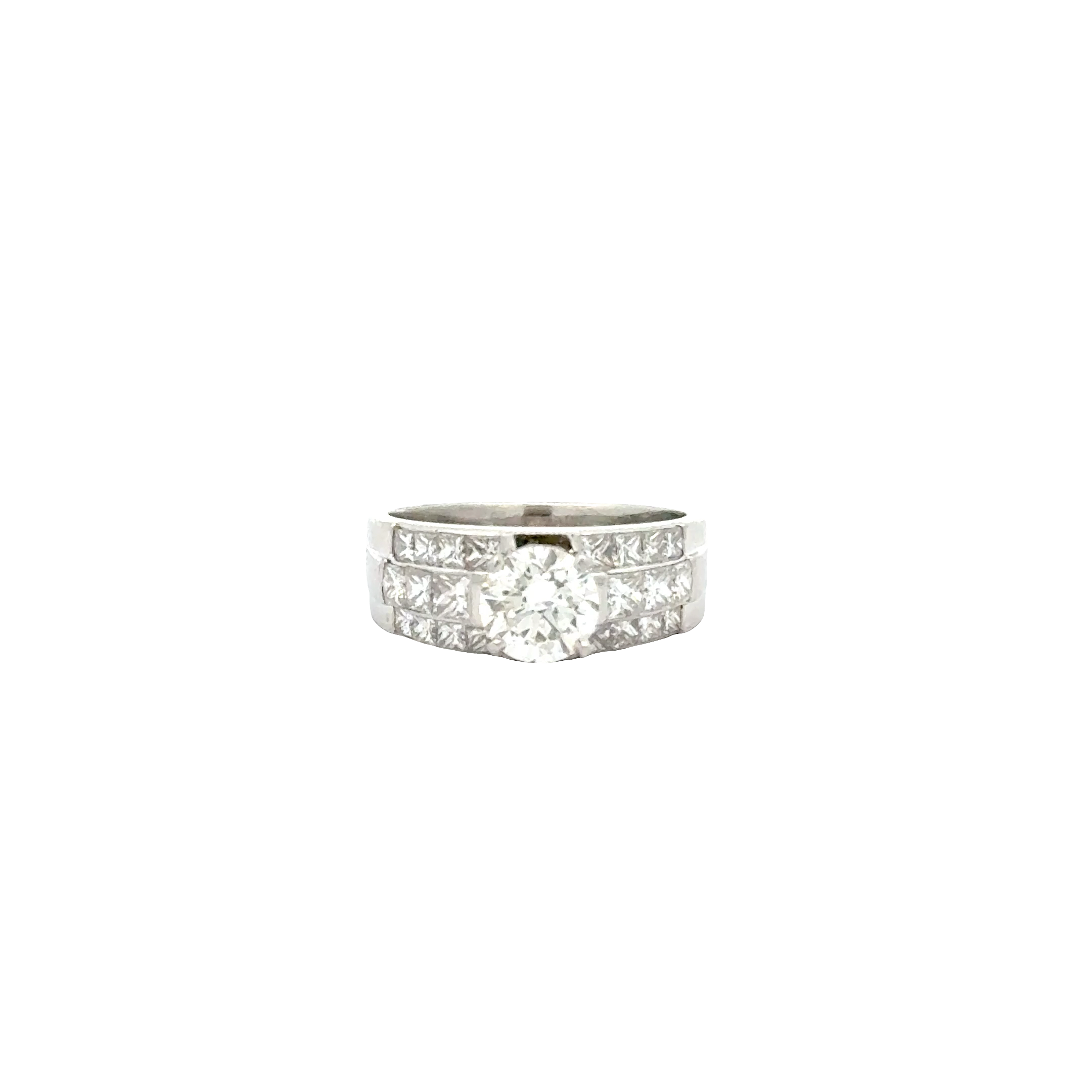 PLATINUM AND 1.28 CARAT DIAMOND RING