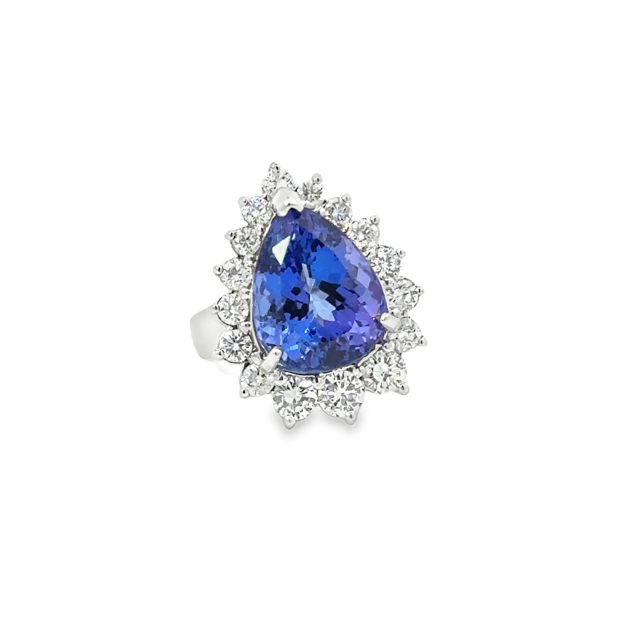 11.2 CARAT TANZANITE PEAR SHAPED COCKTAIL RING