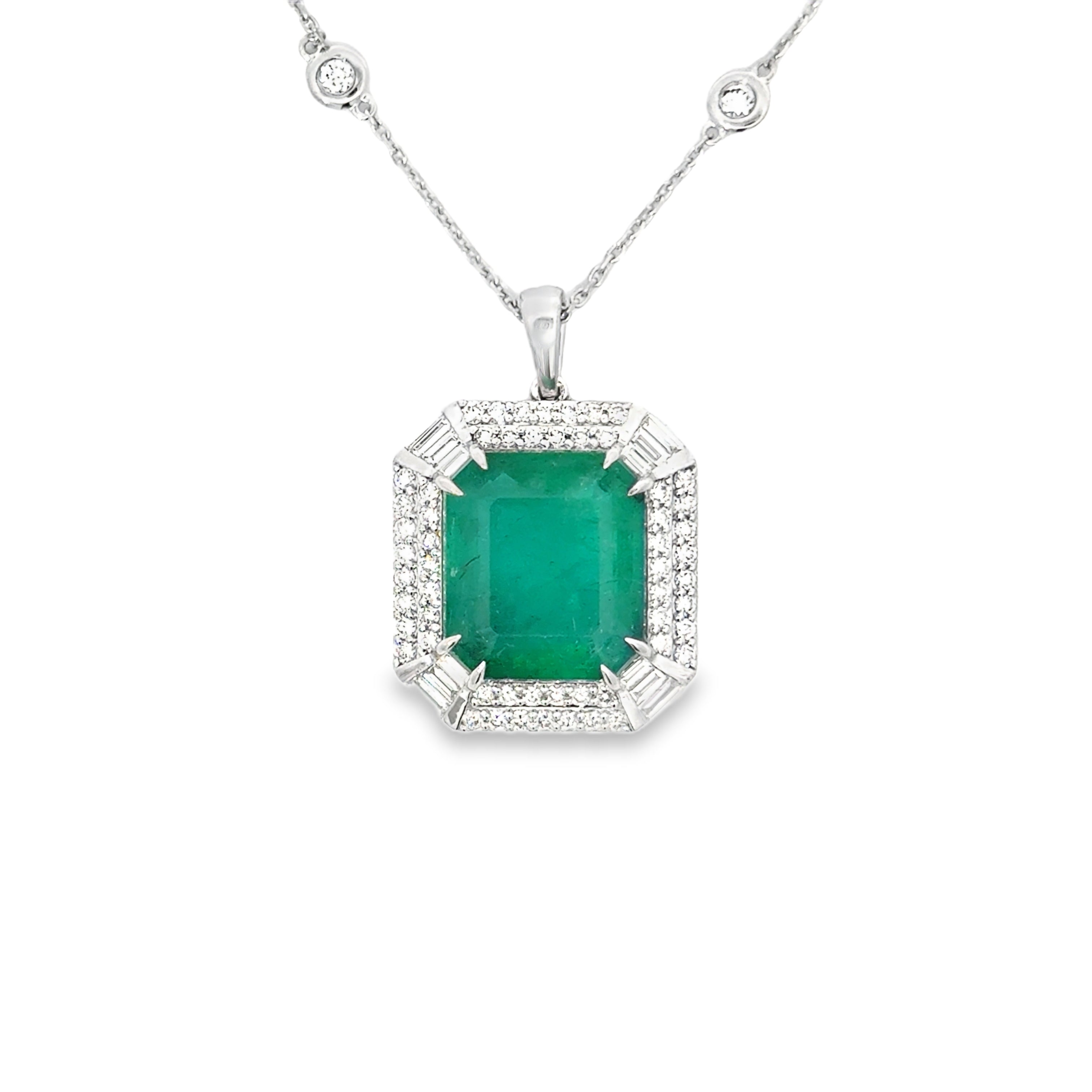 EMERALD AND DIAMOND PENDANT