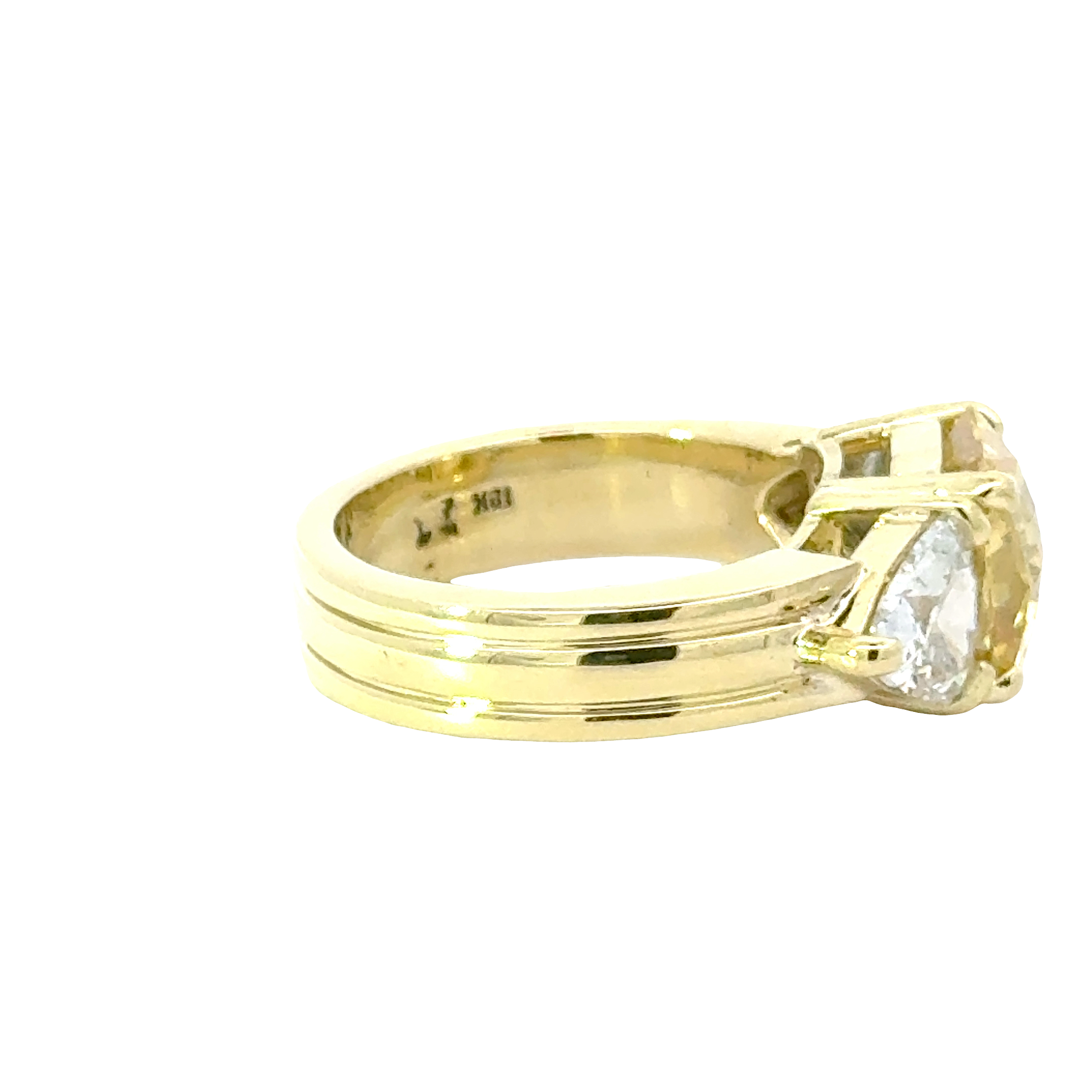 18 Karat Gold Yellow Sapphire and Diamond Ring
