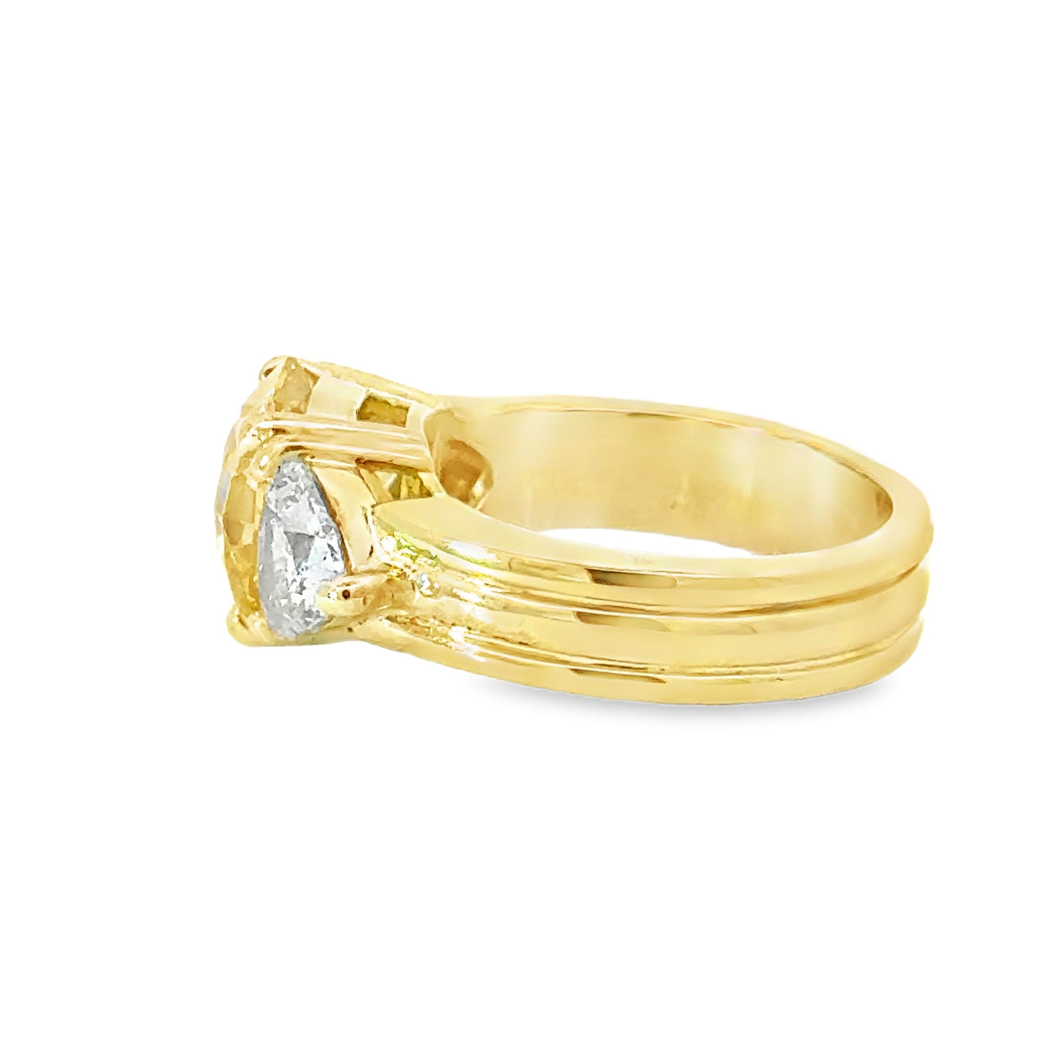 18 Karat Gold Yellow Sapphire and Diamond Ring