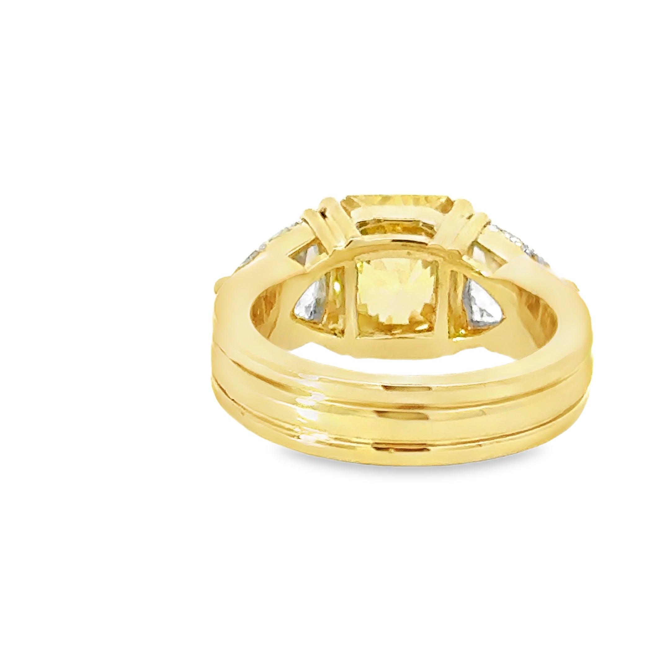 18 Karat Gold Yellow Sapphire and Diamond Ring