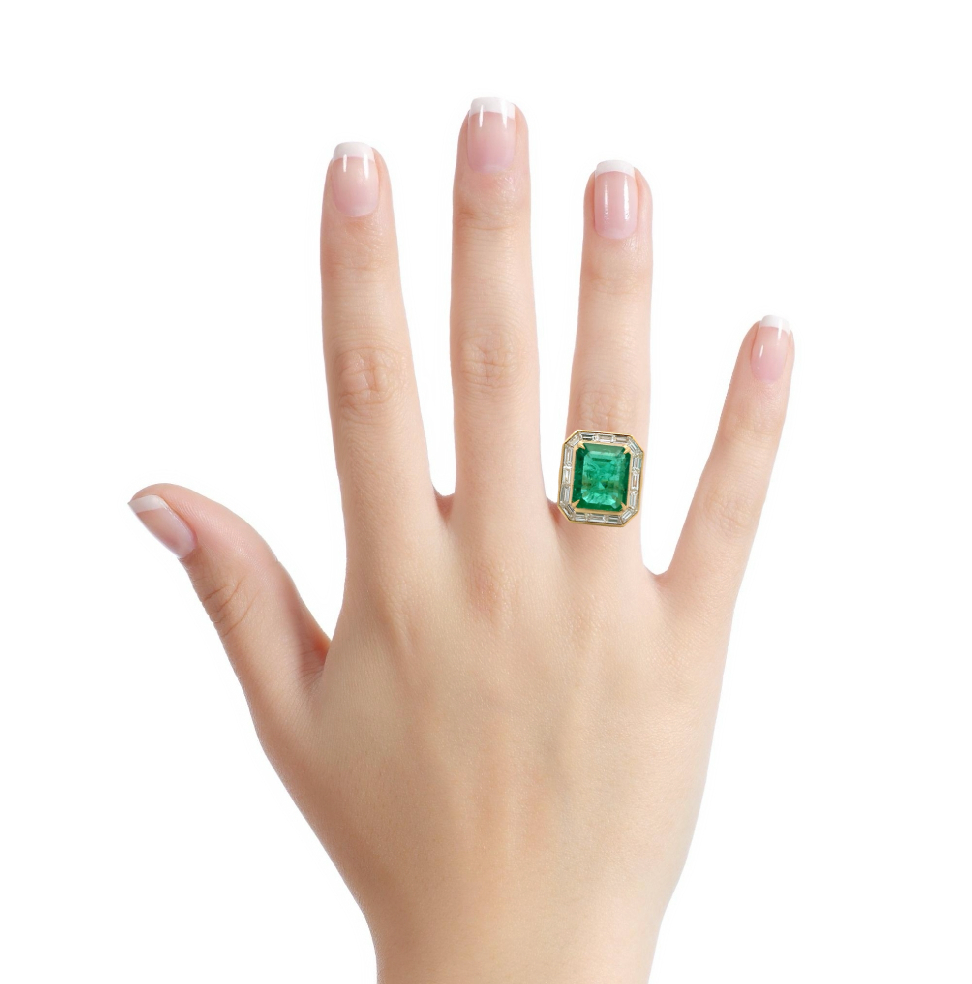 EMERALD STEP CUT COCKTAIL RING