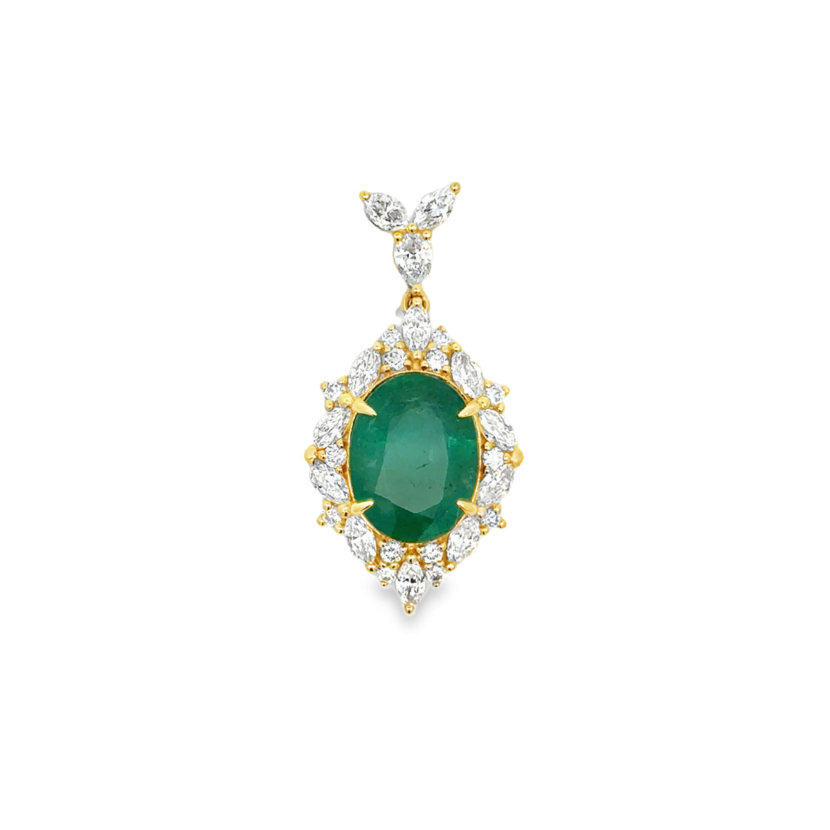 3.86 CARAT EMERALD AND DIAMOND PENDANT