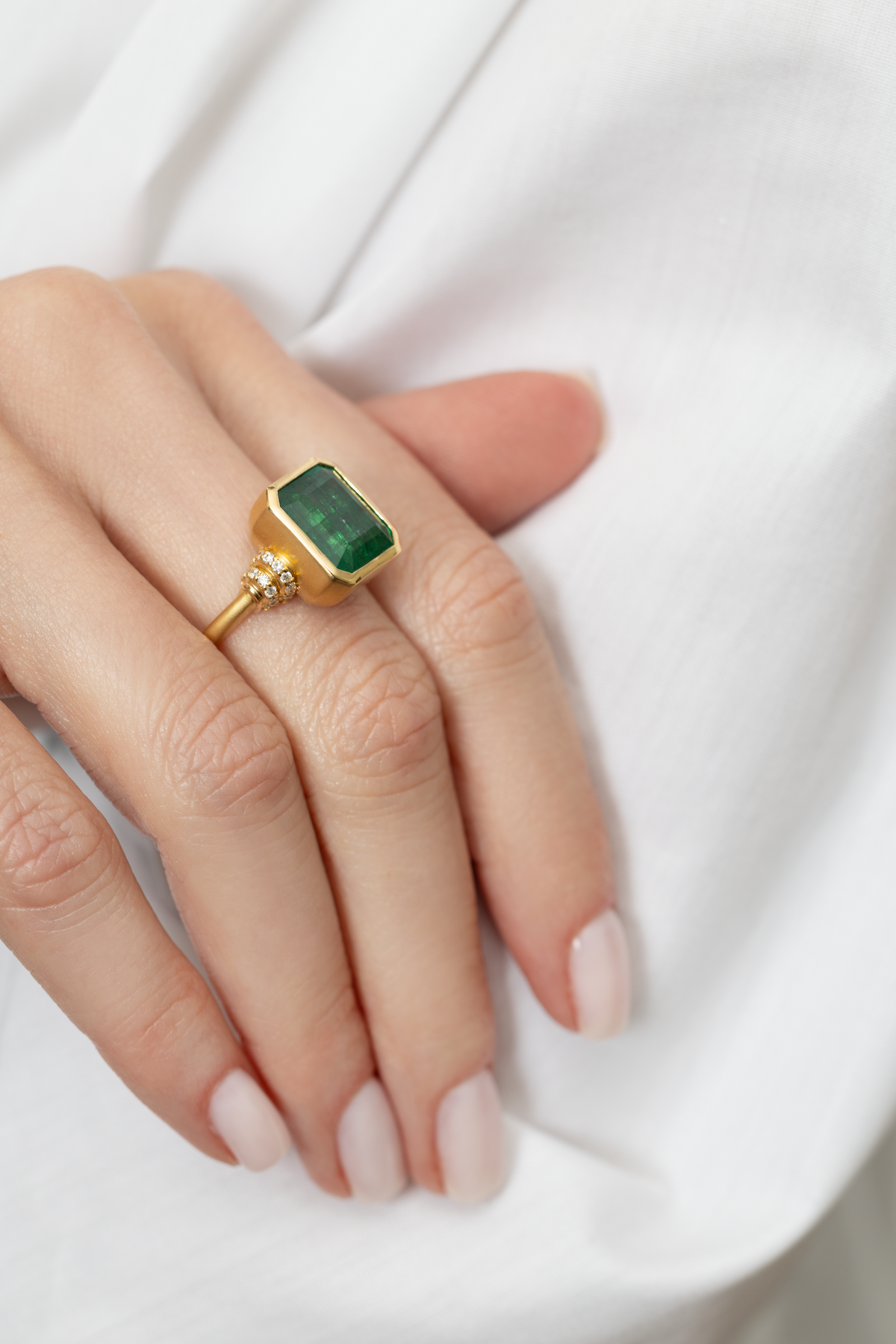 7.55 CARAT EMERALD AND DIAMOND RING