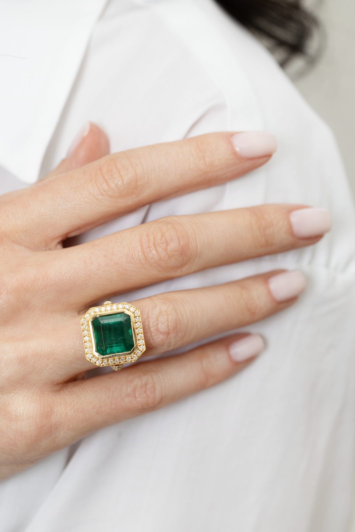 8.61 CARAT EMERALD AND DIAMOND RING