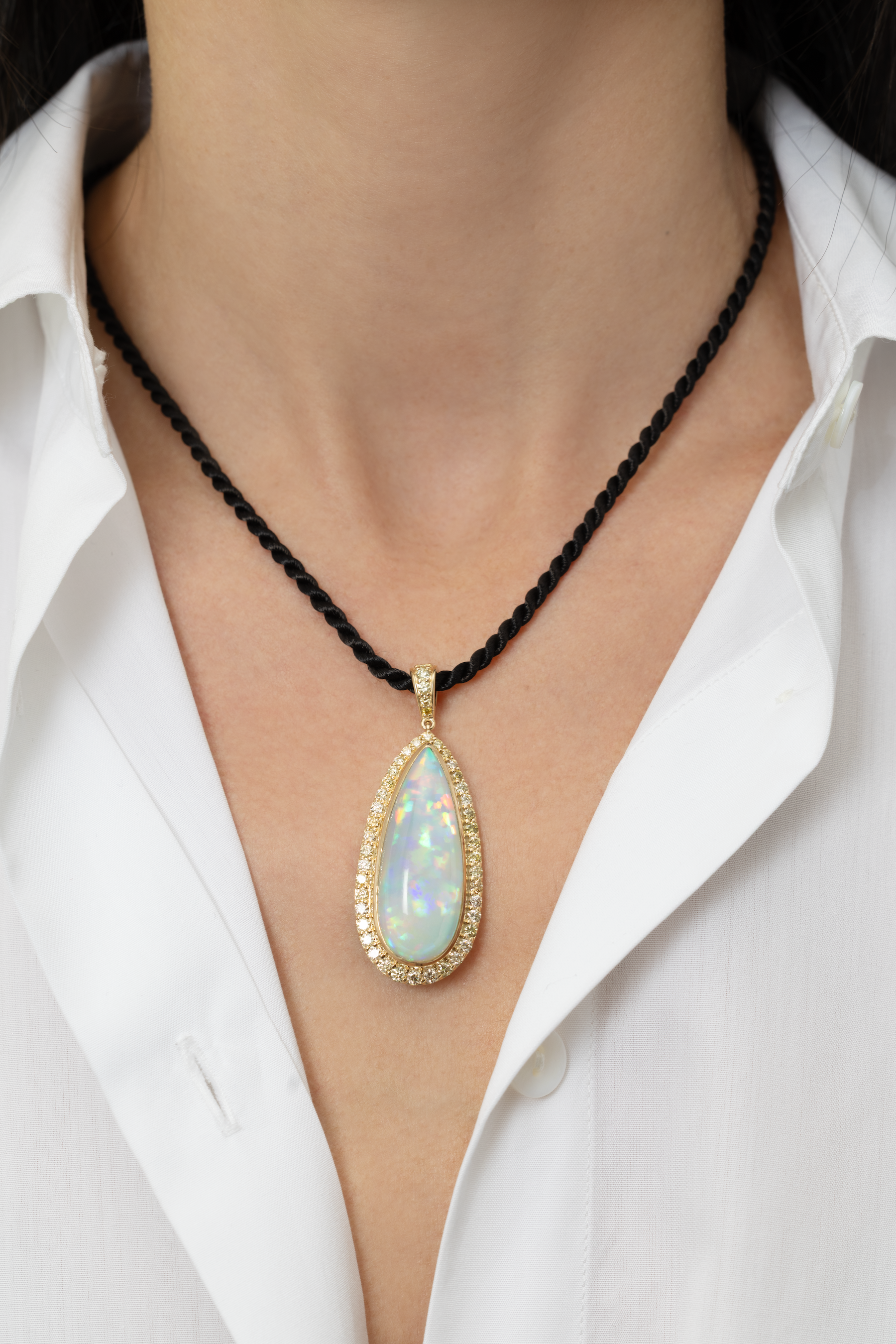 23.06 CARAT OPAL AND DIAMOND PENDANT
