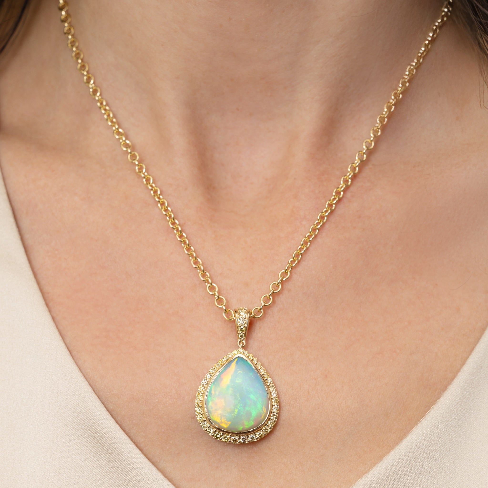 11.01 CARAT OPAL AND DIAMOND PENDANT
