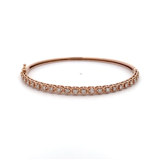 14 KARAT ROSE GOLD AND DIAMOND HINGED BRACELET