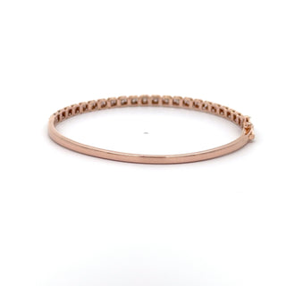 14 KARAT ROSE GOLD AND DIAMOND HINGED BRACELET