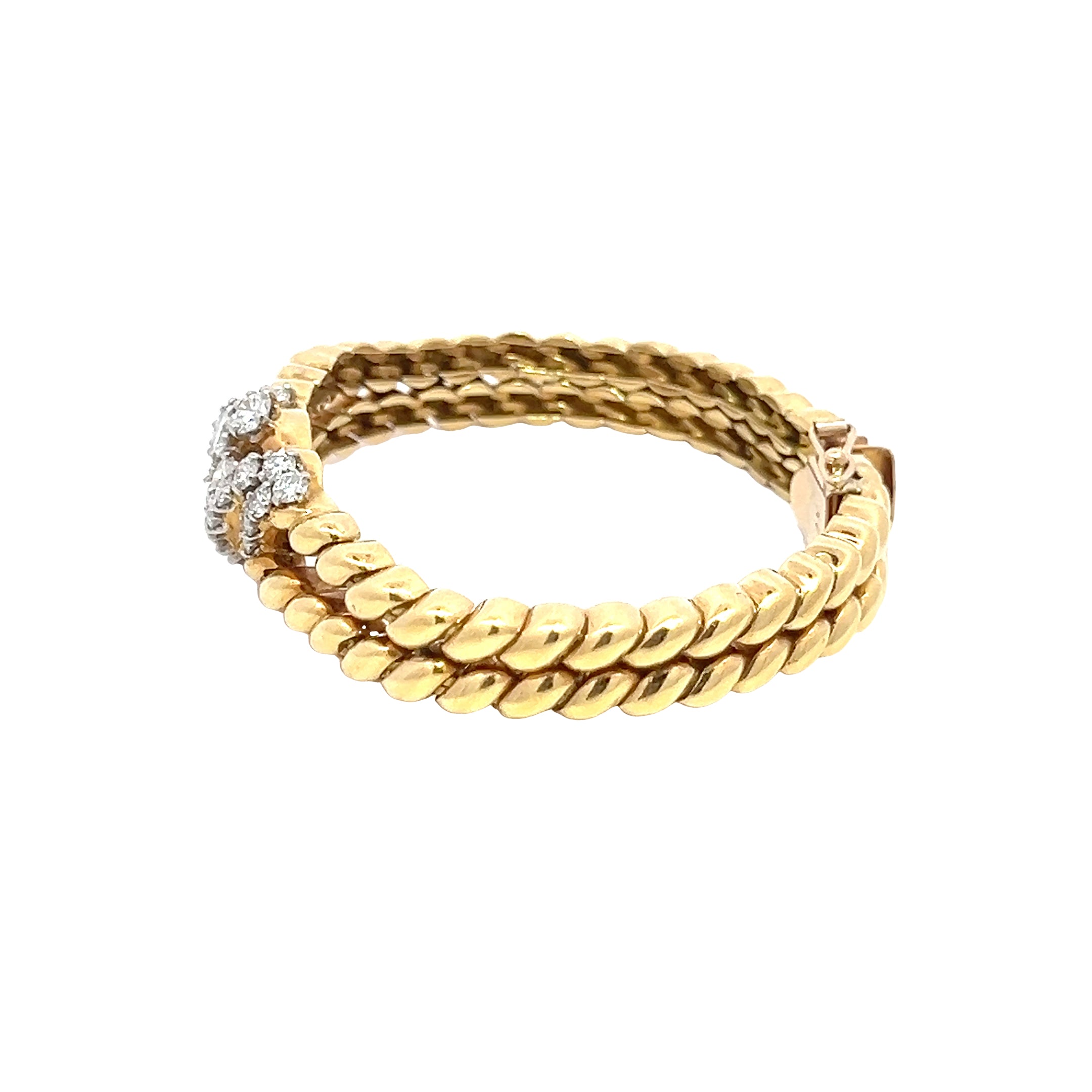 14 KARAT YELLOW GOLD AND DIAMOND BRACELET