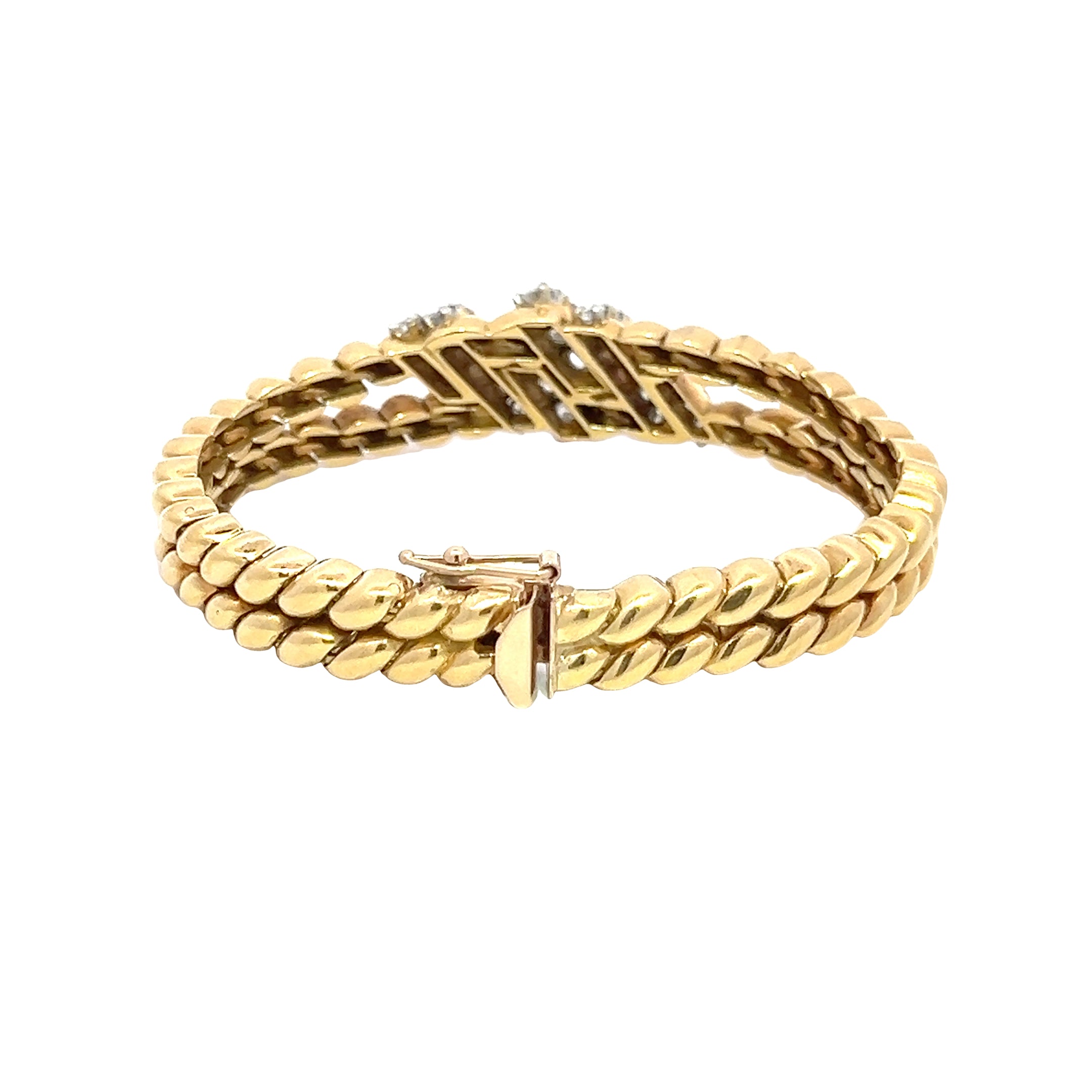 14 KARAT YELLOW GOLD AND DIAMOND BRACELET