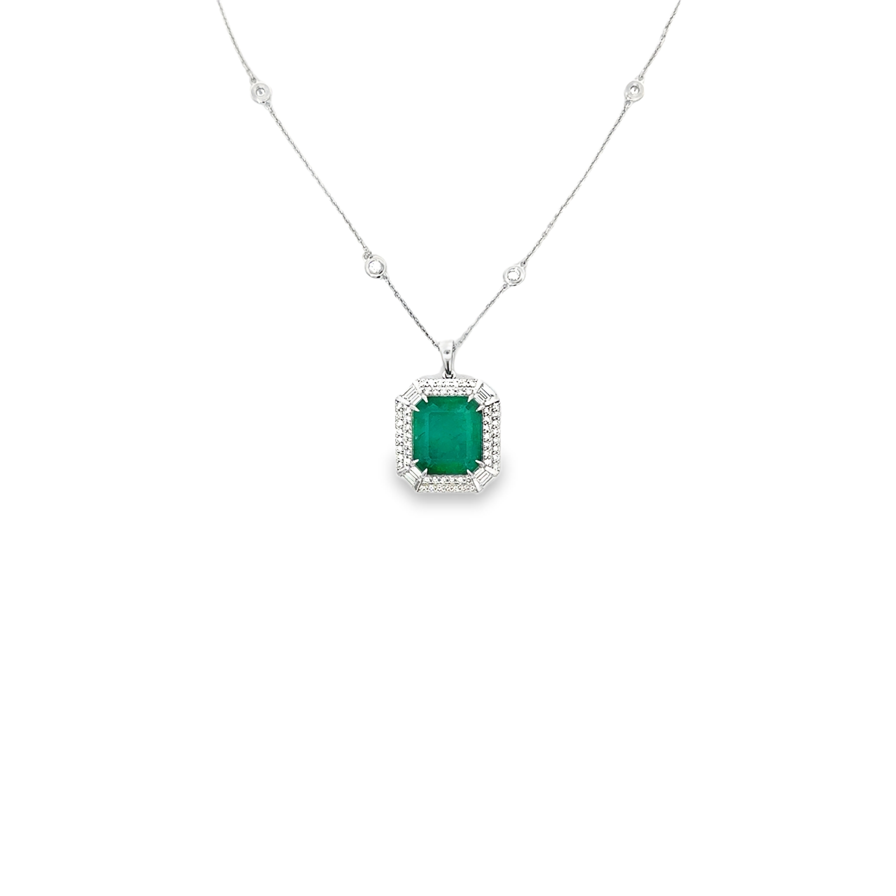 EMERALD AND DIAMOND PENDANT