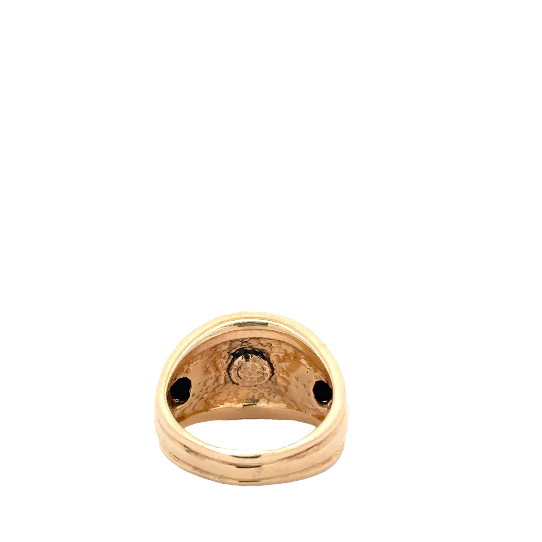 14 KARAT YELLOW GOLD DIAMOND AND ONYX RING