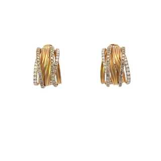 18 KARAT YELLOW GOLD AND DIAMOND EARRINGS