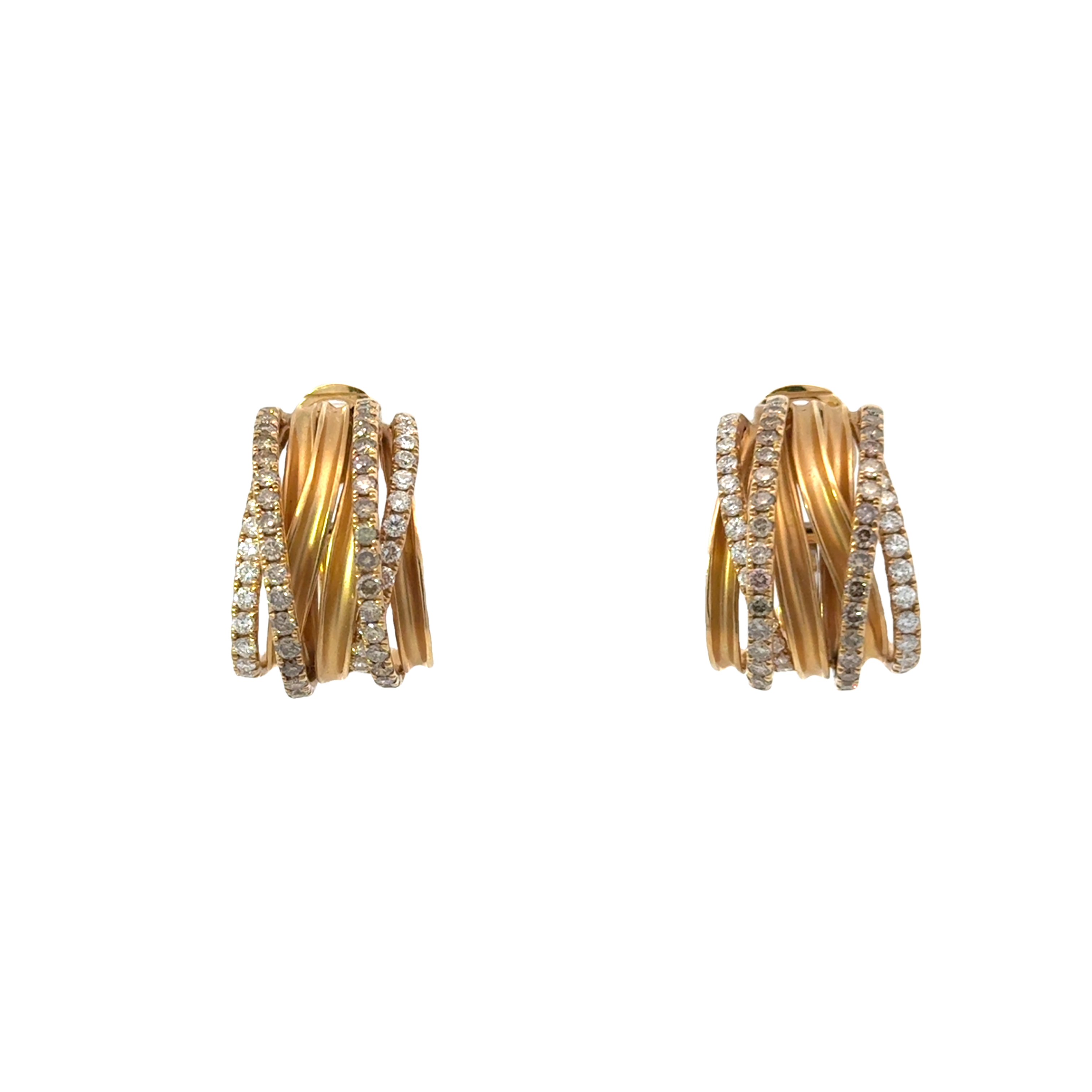 18 KARAT YELLOW GOLD AND DIAMOND EARRINGS