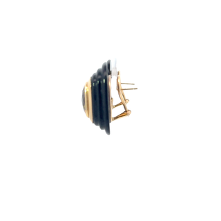 14 KARAT GOLD CITRINE & ONYX EARRINGS
