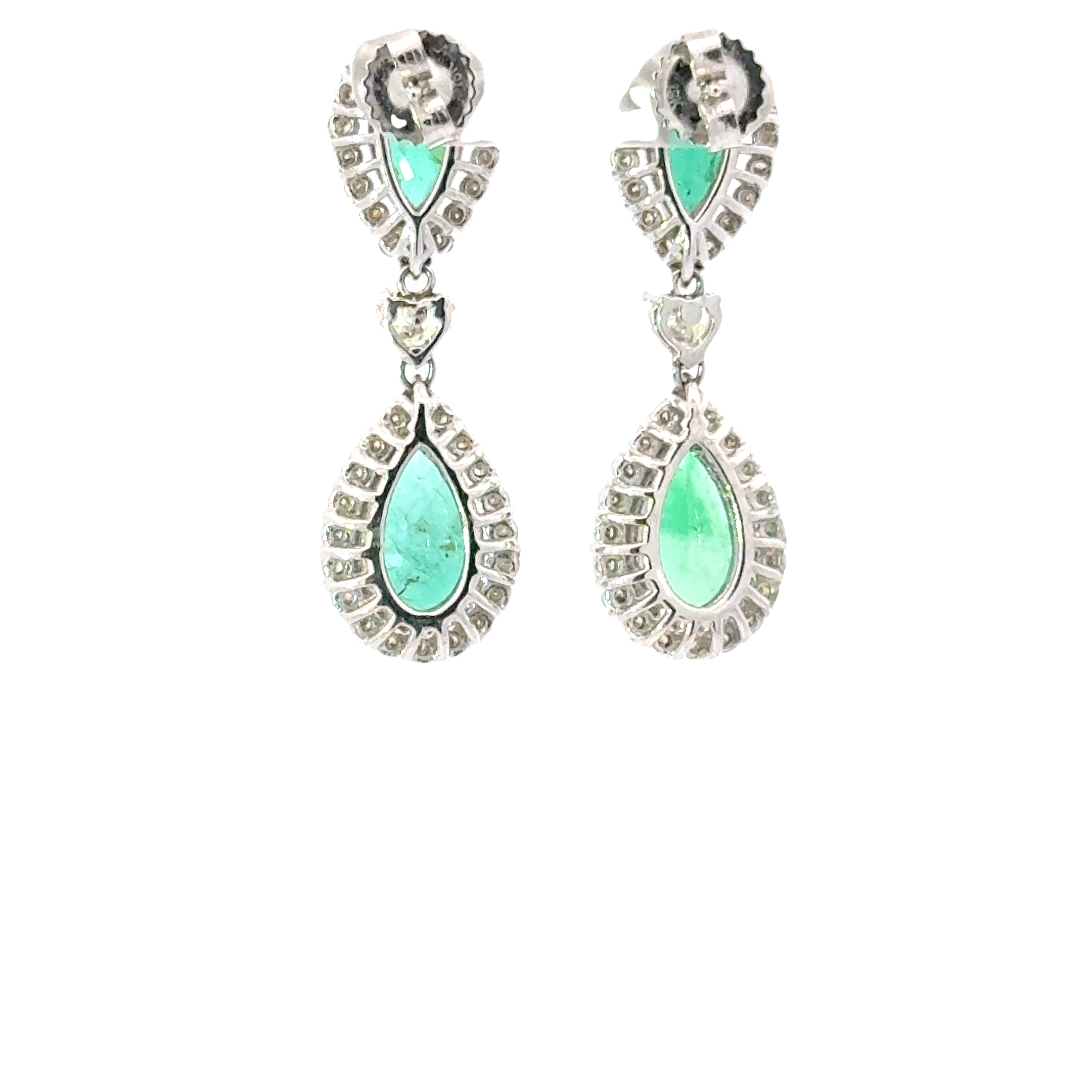 EMERALD AND DIAMOND DROP EARRINGS