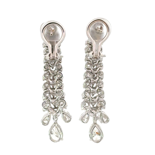 18 KARAT WHITE GOLD AND DIAMOND DROP EARRINGS