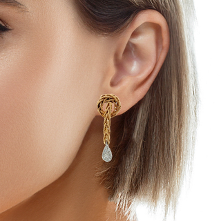 14 KARAT BICOLOR GOLD AND DIAMOND EARRINGS