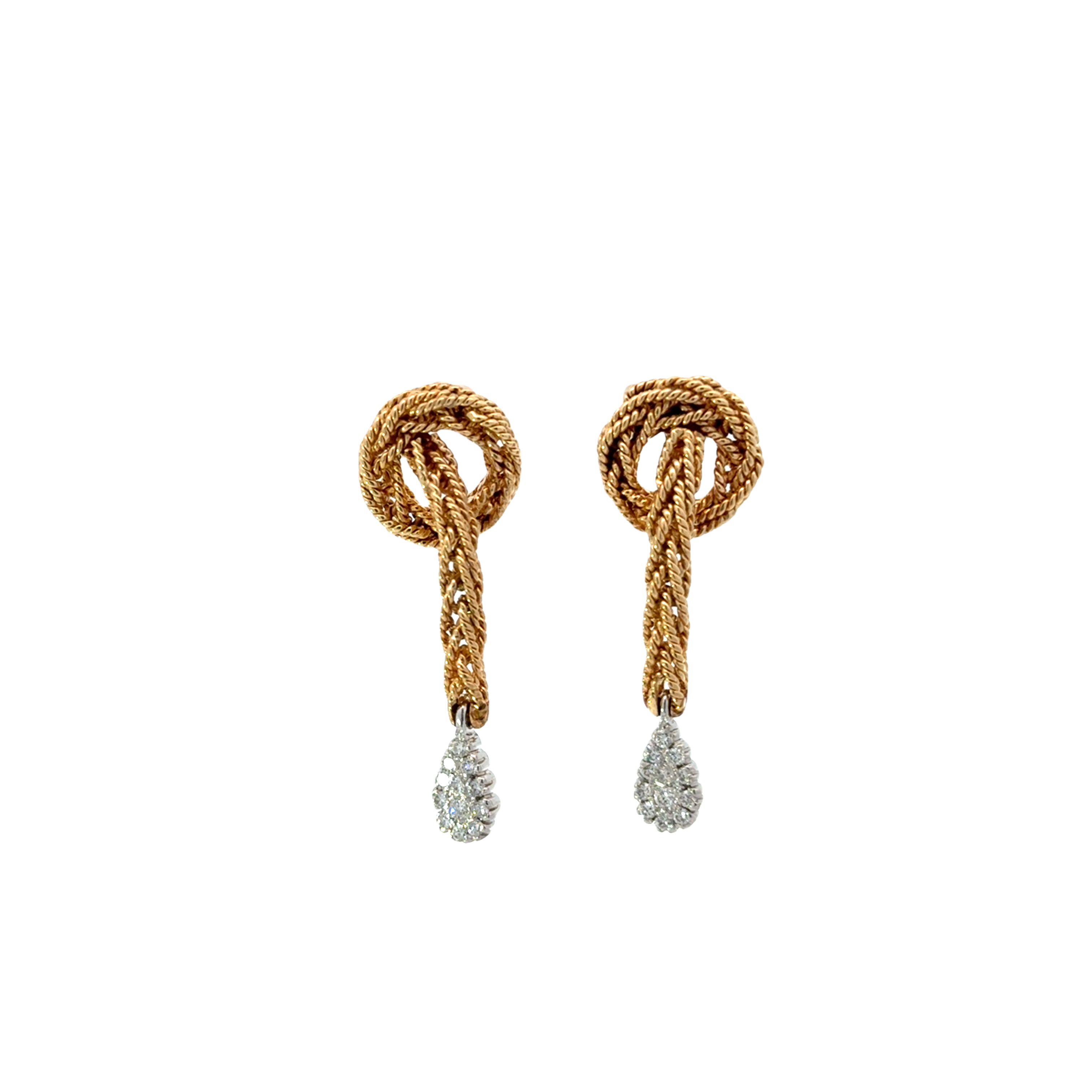 14 KARAT BICOLOR GOLD AND DIAMOND EARRINGS