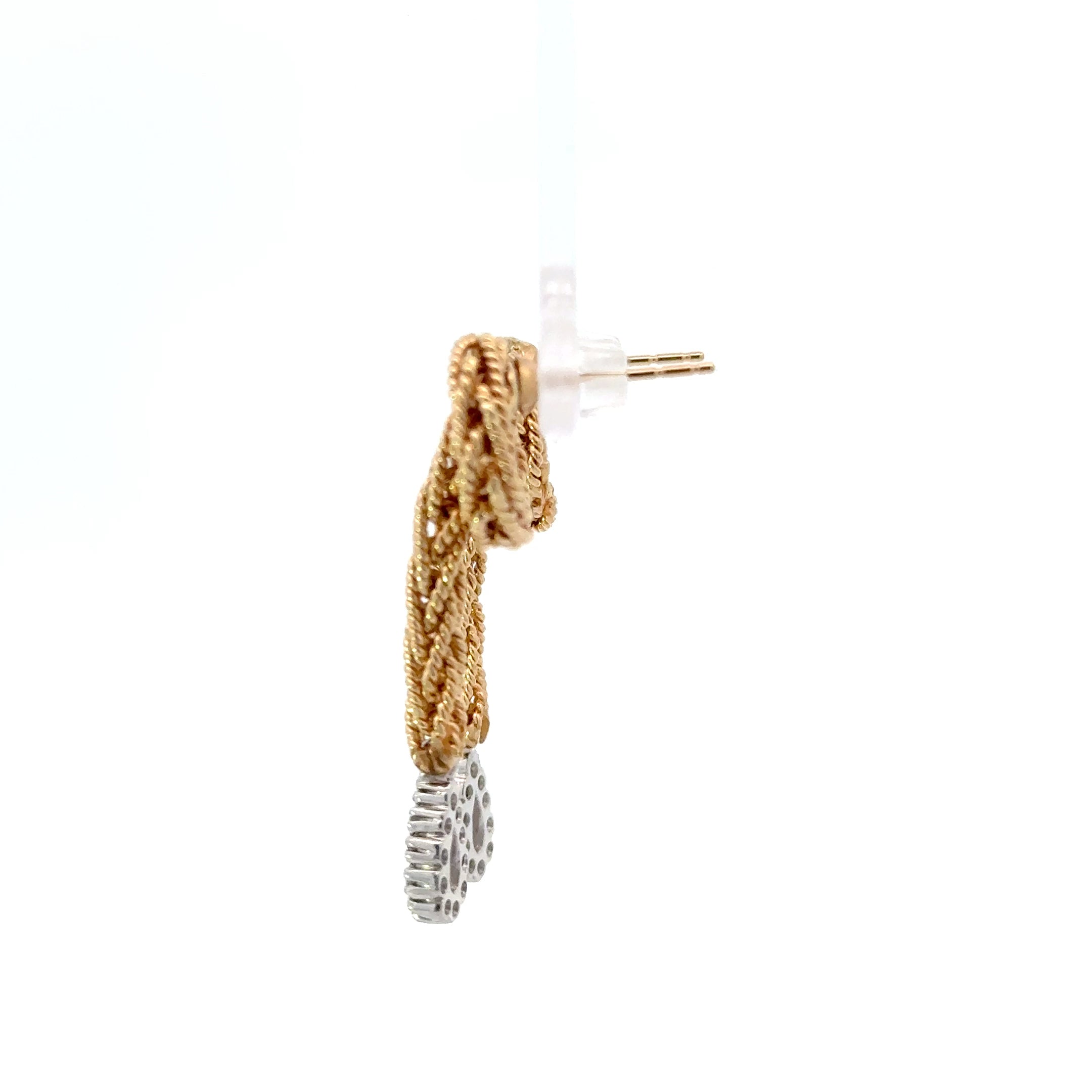 14 KARAT BICOLOR GOLD AND DIAMOND EARRINGS