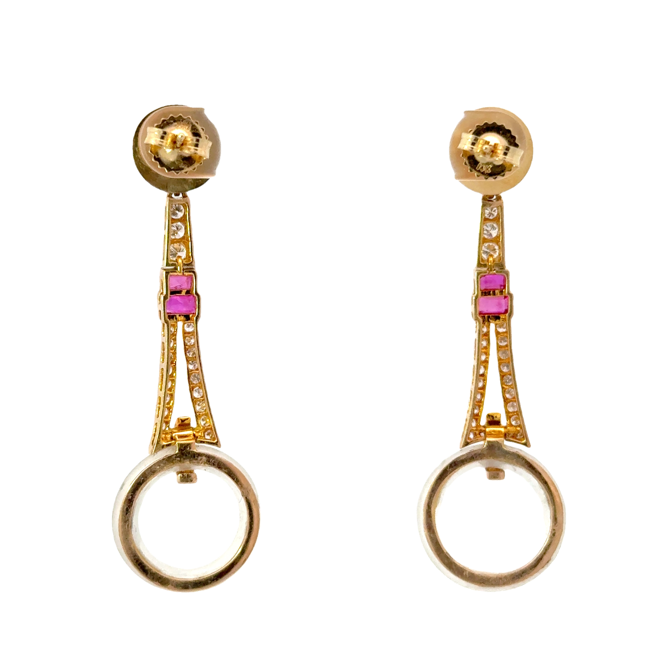 ART DECO RUBY AND DIAMOND EARRINGS