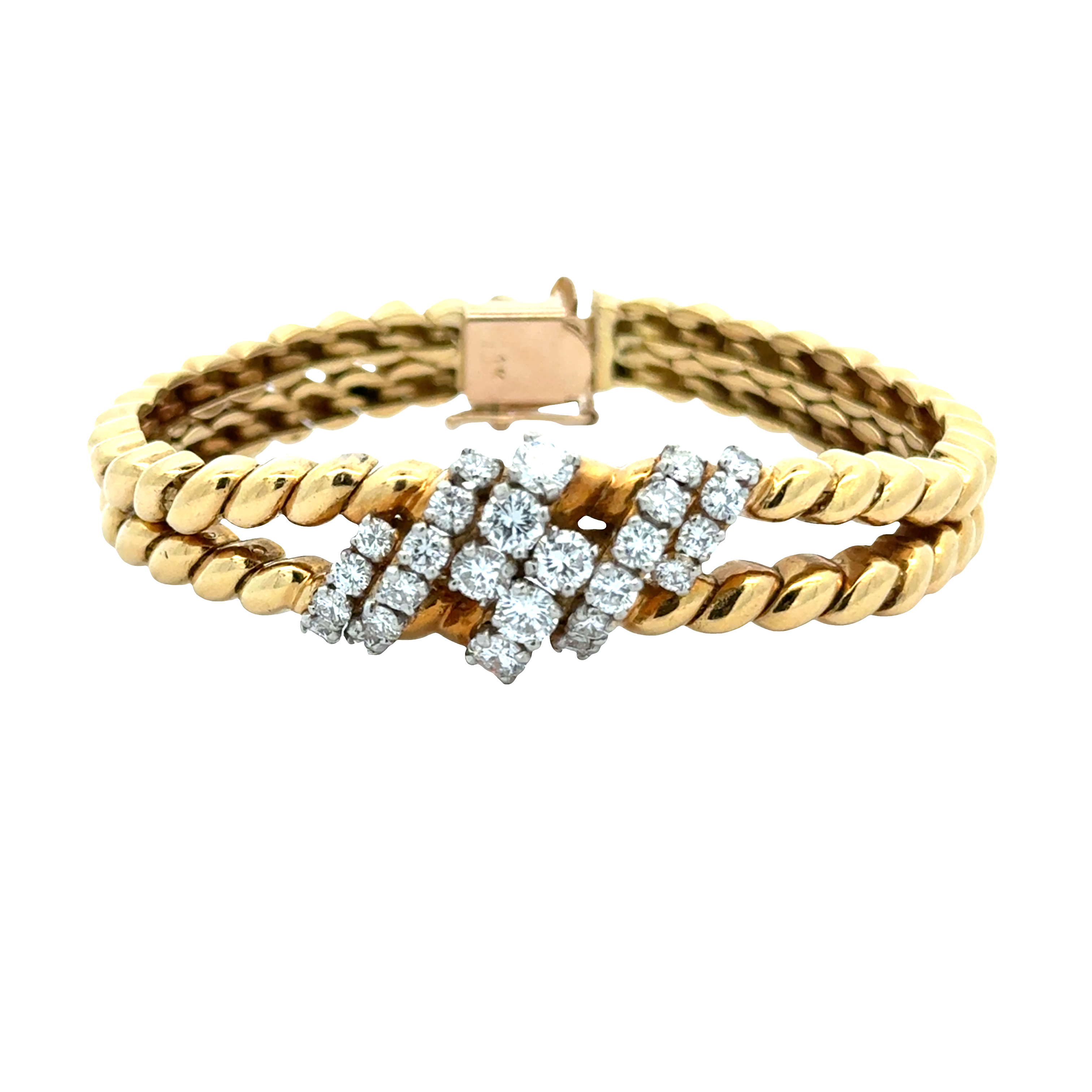 14 KARAT YELLOW GOLD AND DIAMOND BRACELET