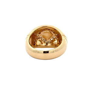14 KARAT OPAL AND DIAMOND DOME RING