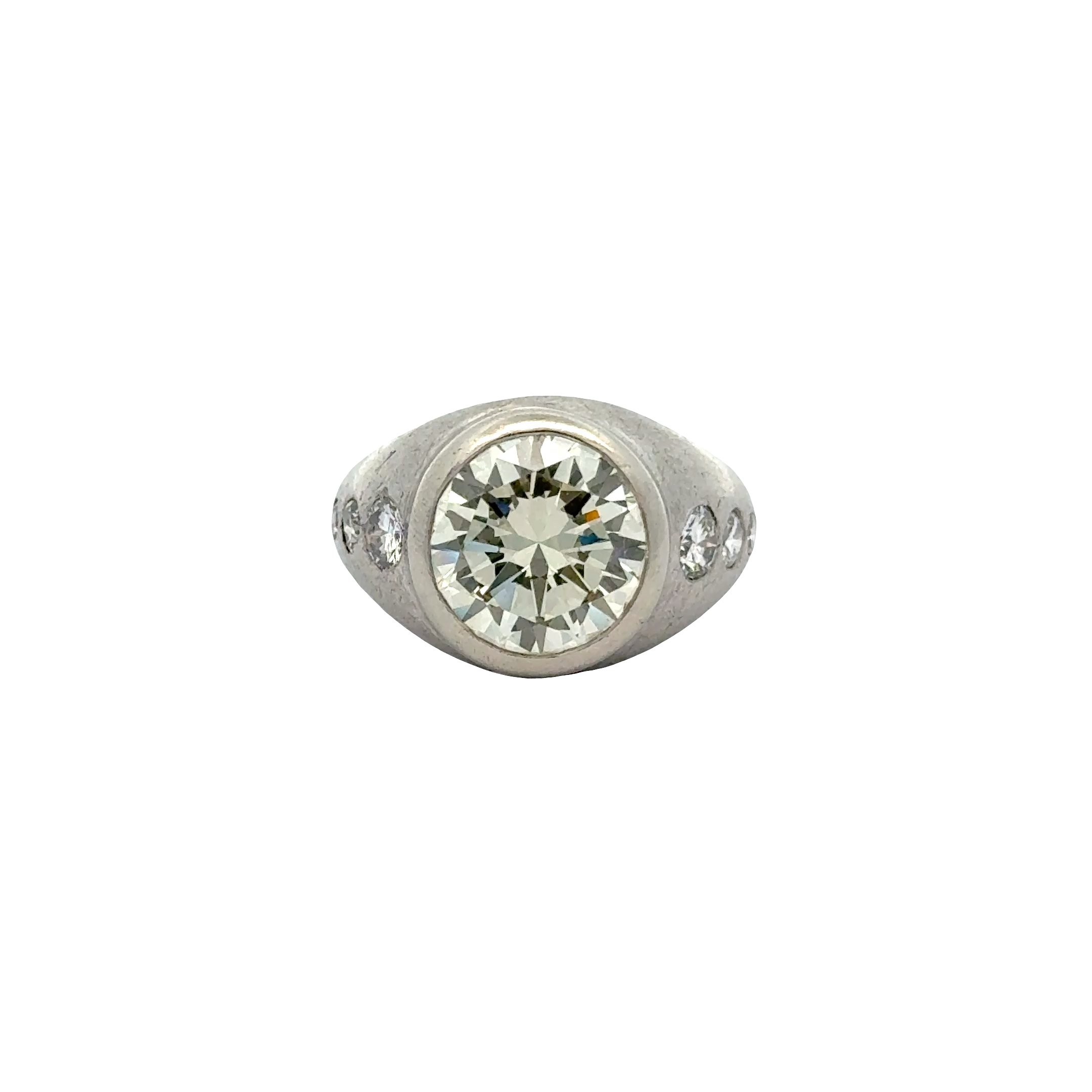 3.97 CARAT DIAMOND AND PLATINUM RING