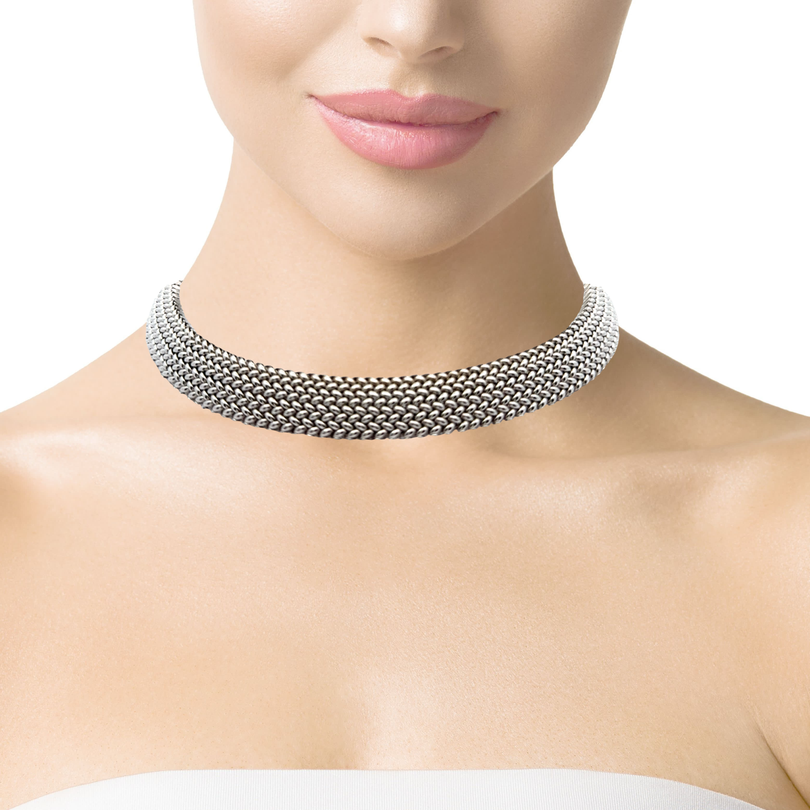 14 KARAT WHITE GOLD COLLAR NECKLACE