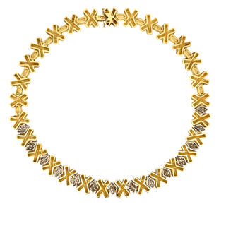 14 KARAT YELLOW GOLD DIAMOND "X" NECKLACE