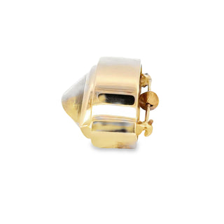 ESTATE 14 KARAT YELLOW GOLD RUTILATED QUARTZ BROOCH
