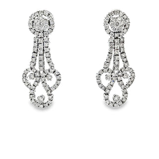 14 KARAT WHITE GOLD DIAMOND DROP EARRINGS