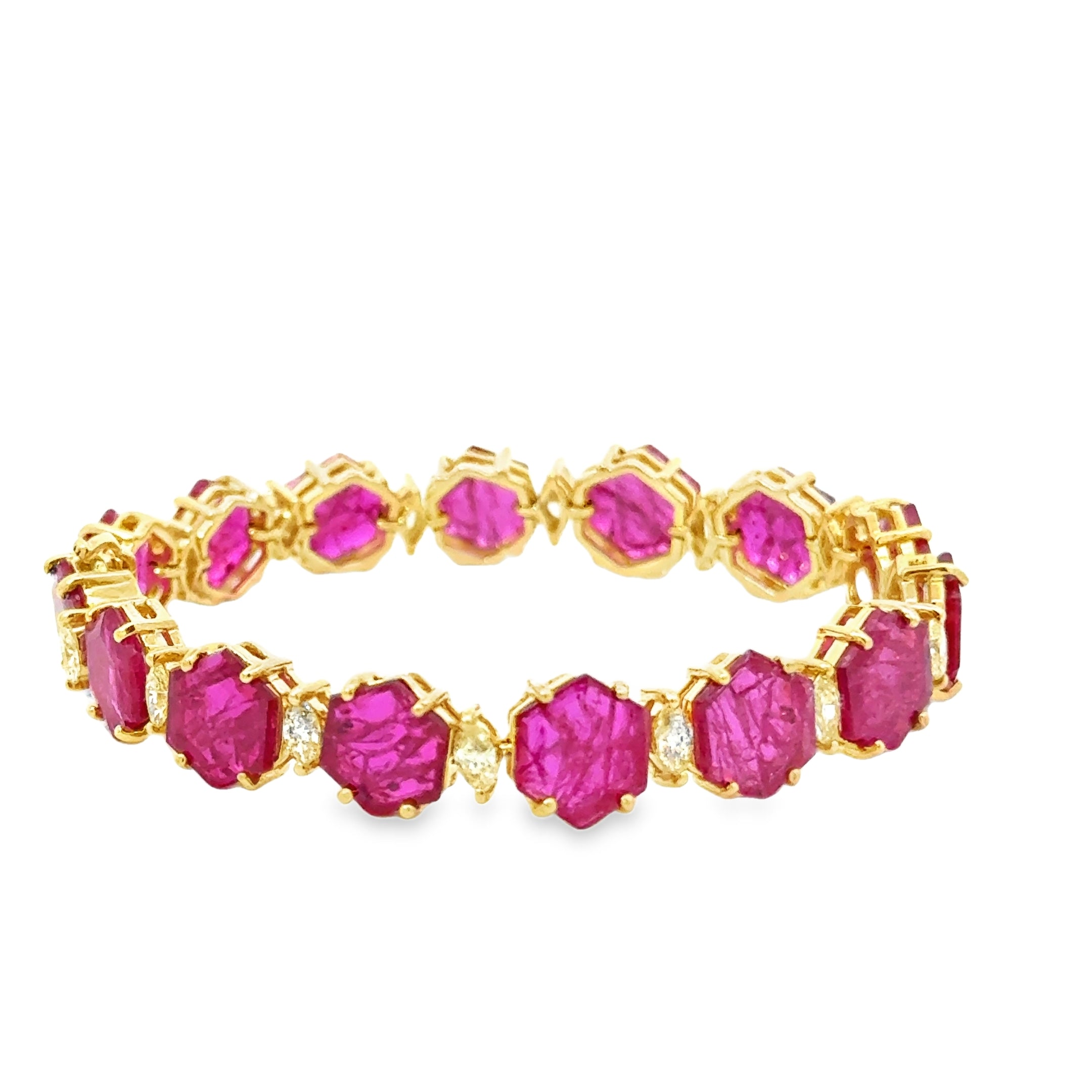 18 KARAT GOLD RUBY AND DIAMOND BRACELET