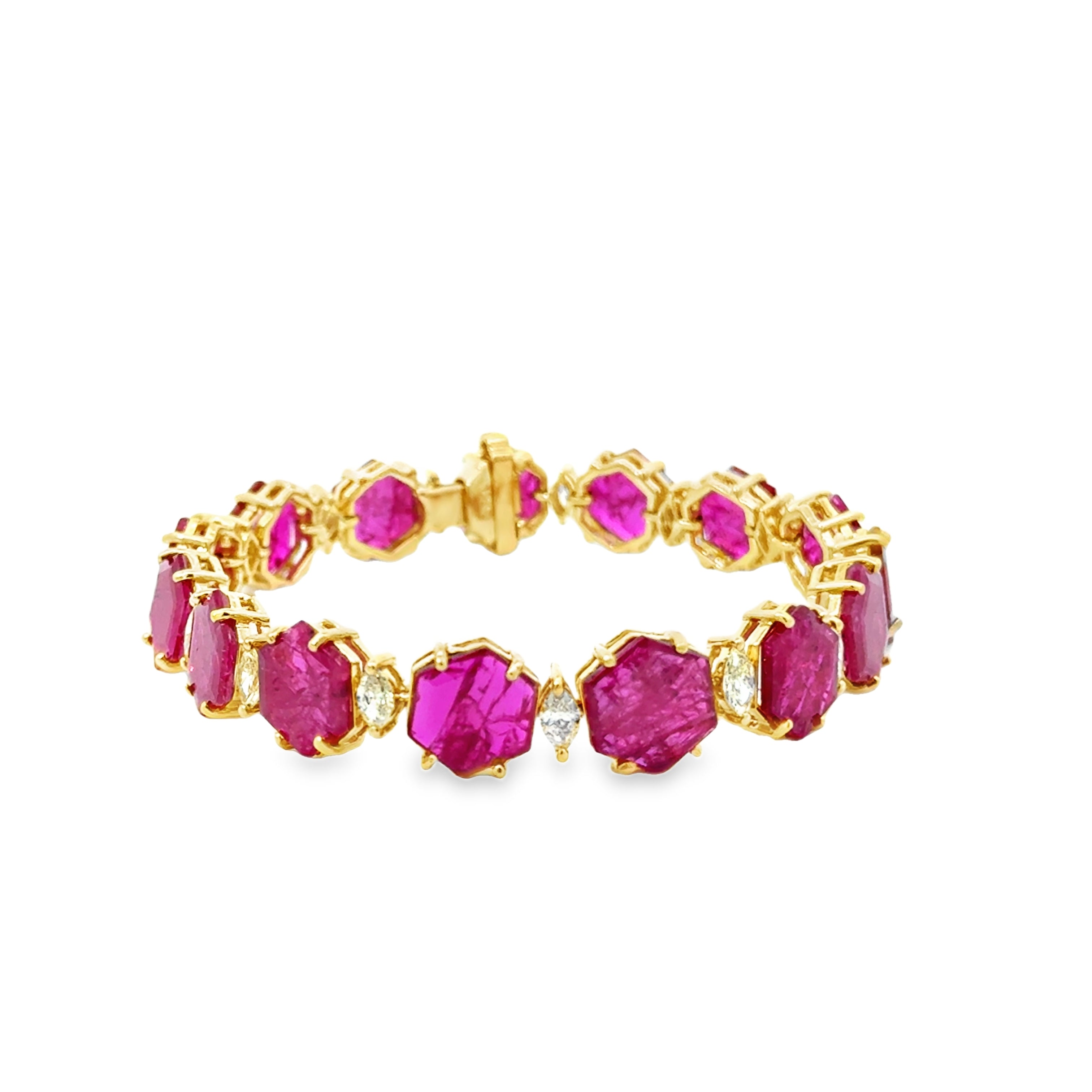 18 KARAT GOLD RUBY AND DIAMOND BRACELET