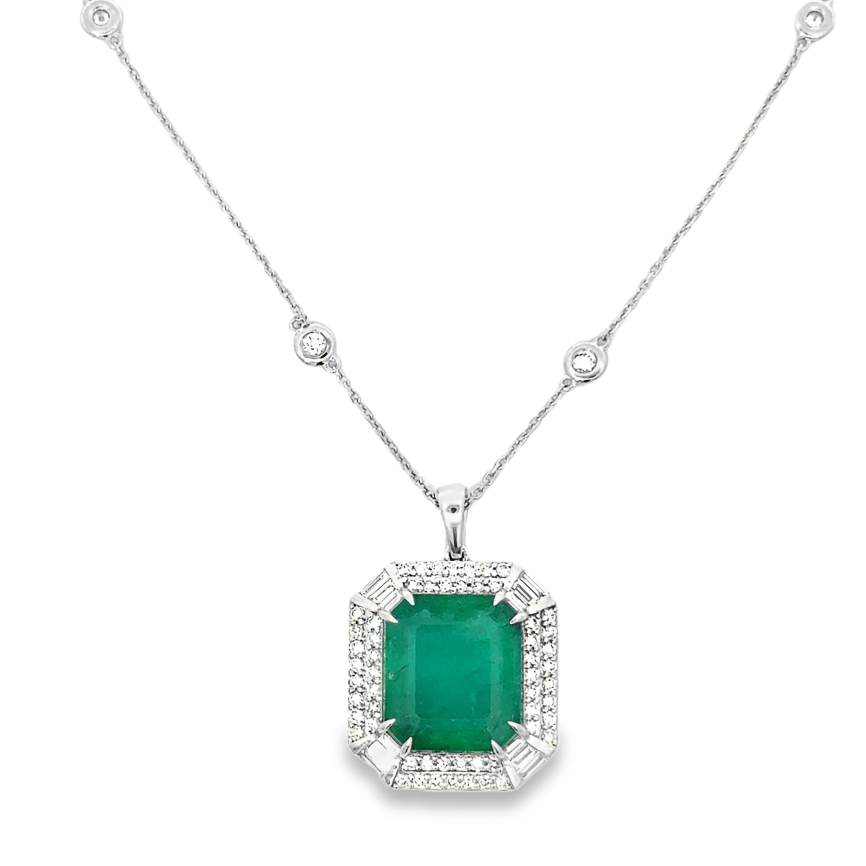 EMERALD AND DIAMOND PENDANT