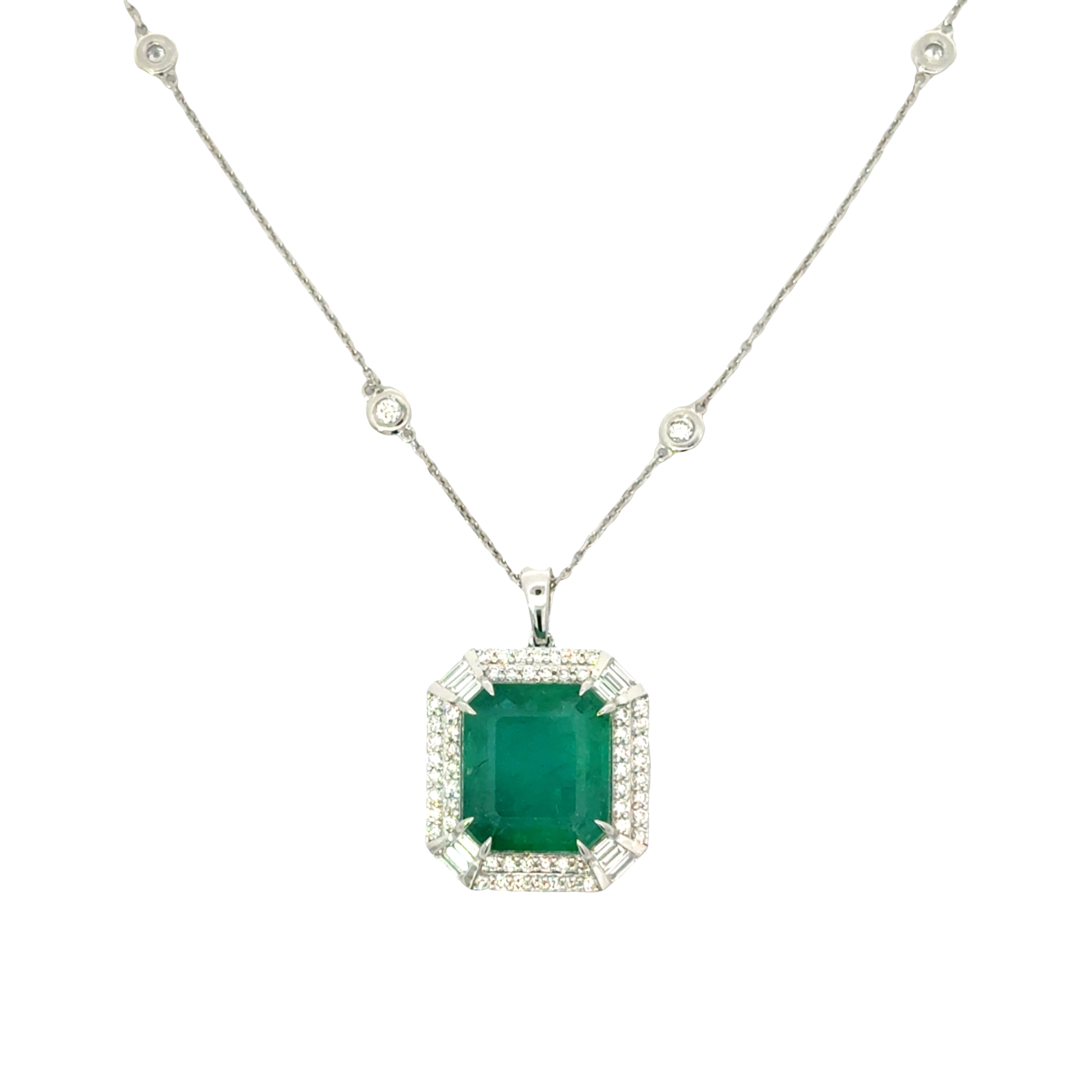 EMERALD AND DIAMOND PENDANT