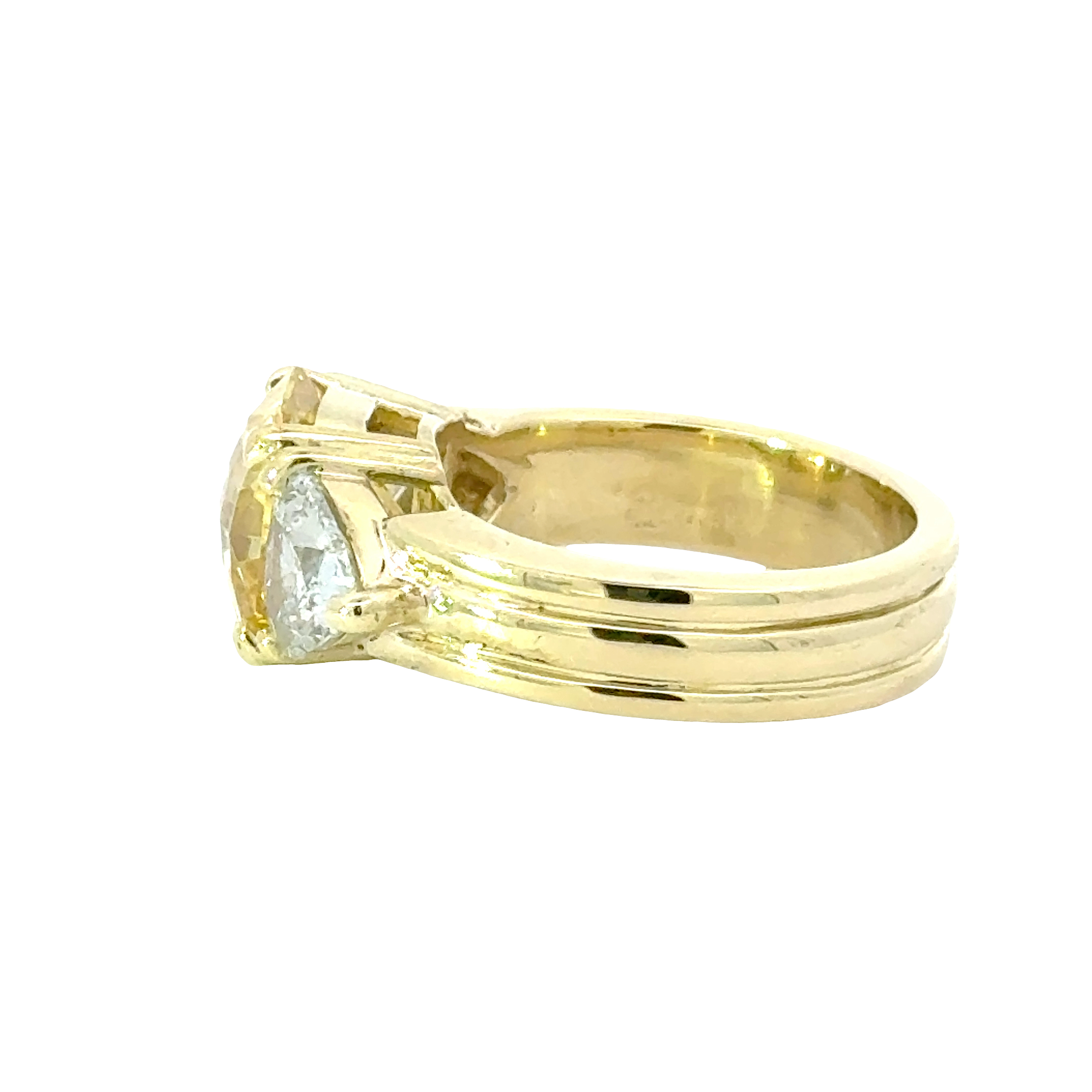 18 Karat Gold Yellow Sapphire and Diamond Ring