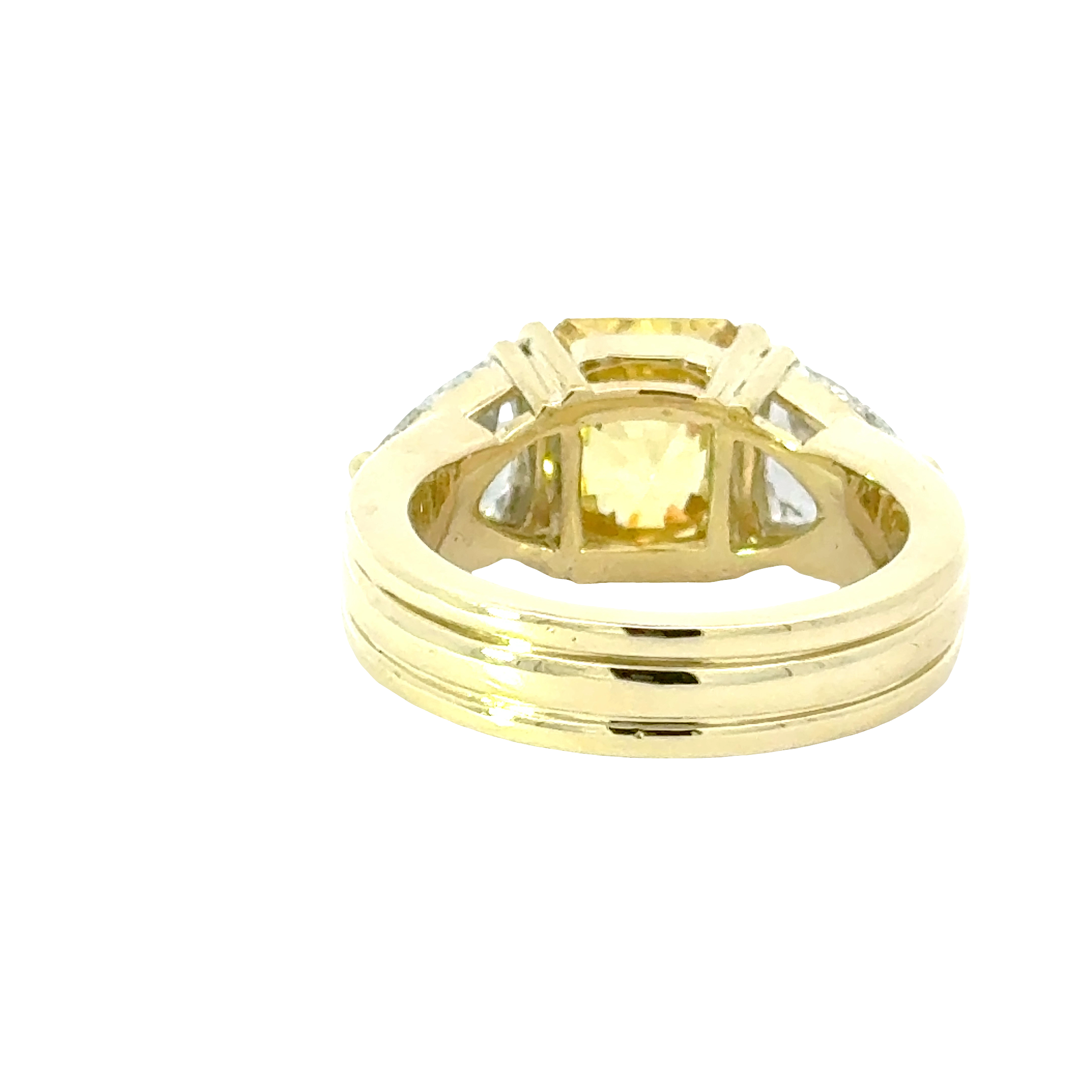 18 Karat Gold Yellow Sapphire and Diamond Ring
